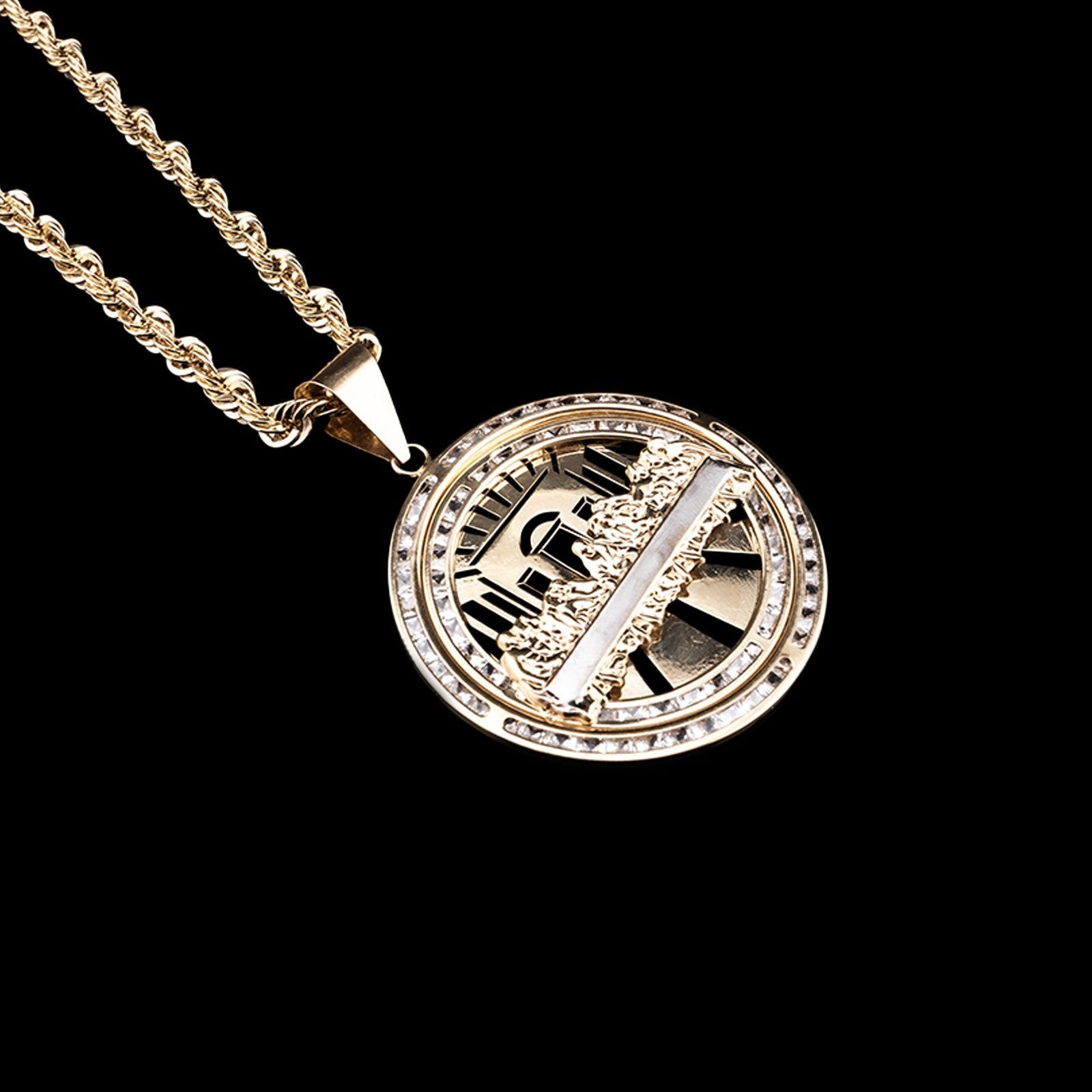 10K Yellow Gold Last Supper Medallion Pendant 6.6g Jesus Charm Men Women 2" - Elite Jewelers - Charms & Pendants