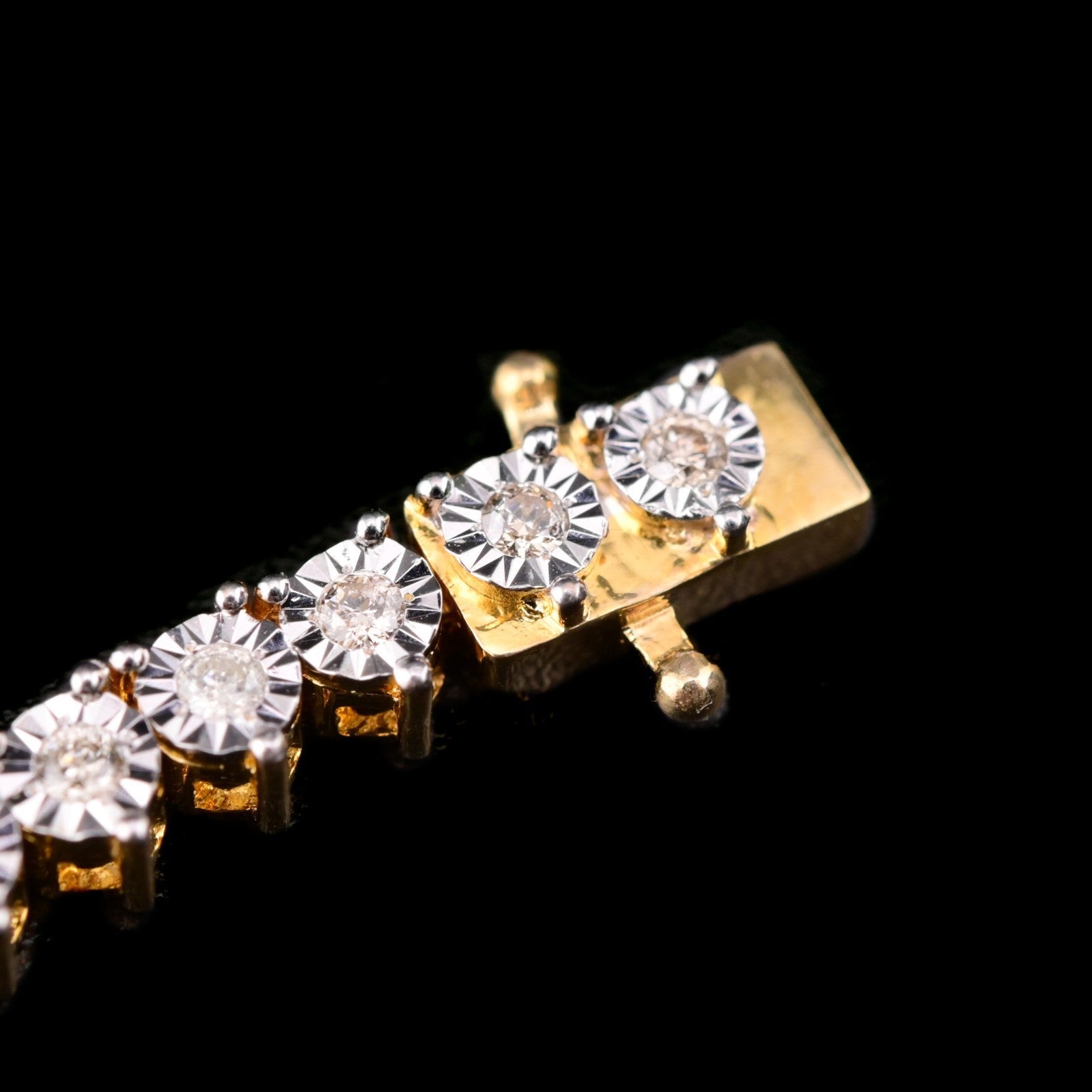 10k Yellow Gold Men 0.78CTW Natural Diamond Tennis Bracelet 7g 7In Armlet - Elite Jewelers - Bracelets