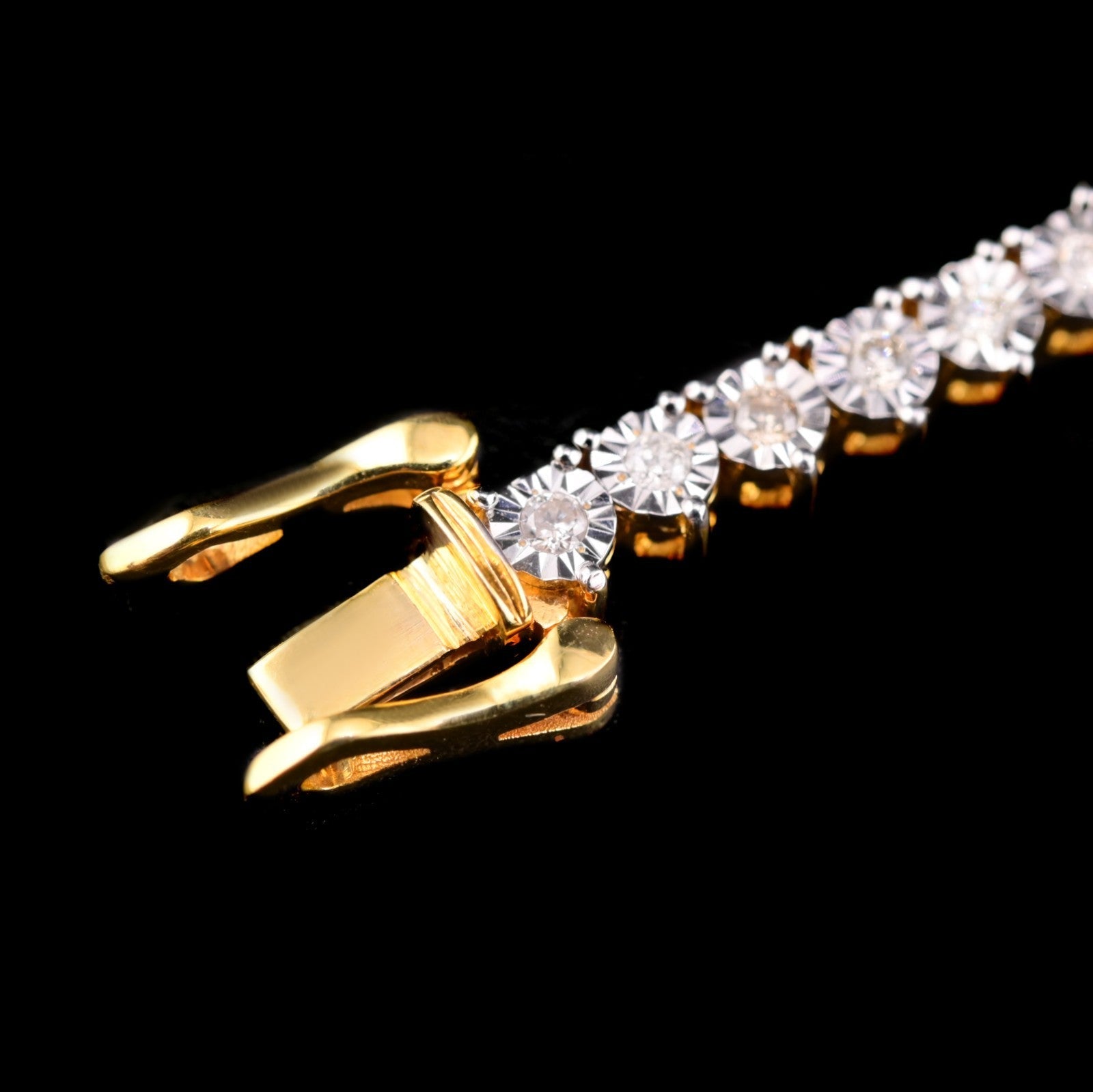 10k Yellow Gold Men 0.78CTW Natural Diamond Tennis Bracelet 7g 7In Armlet - Elite Jewelers - Bracelets