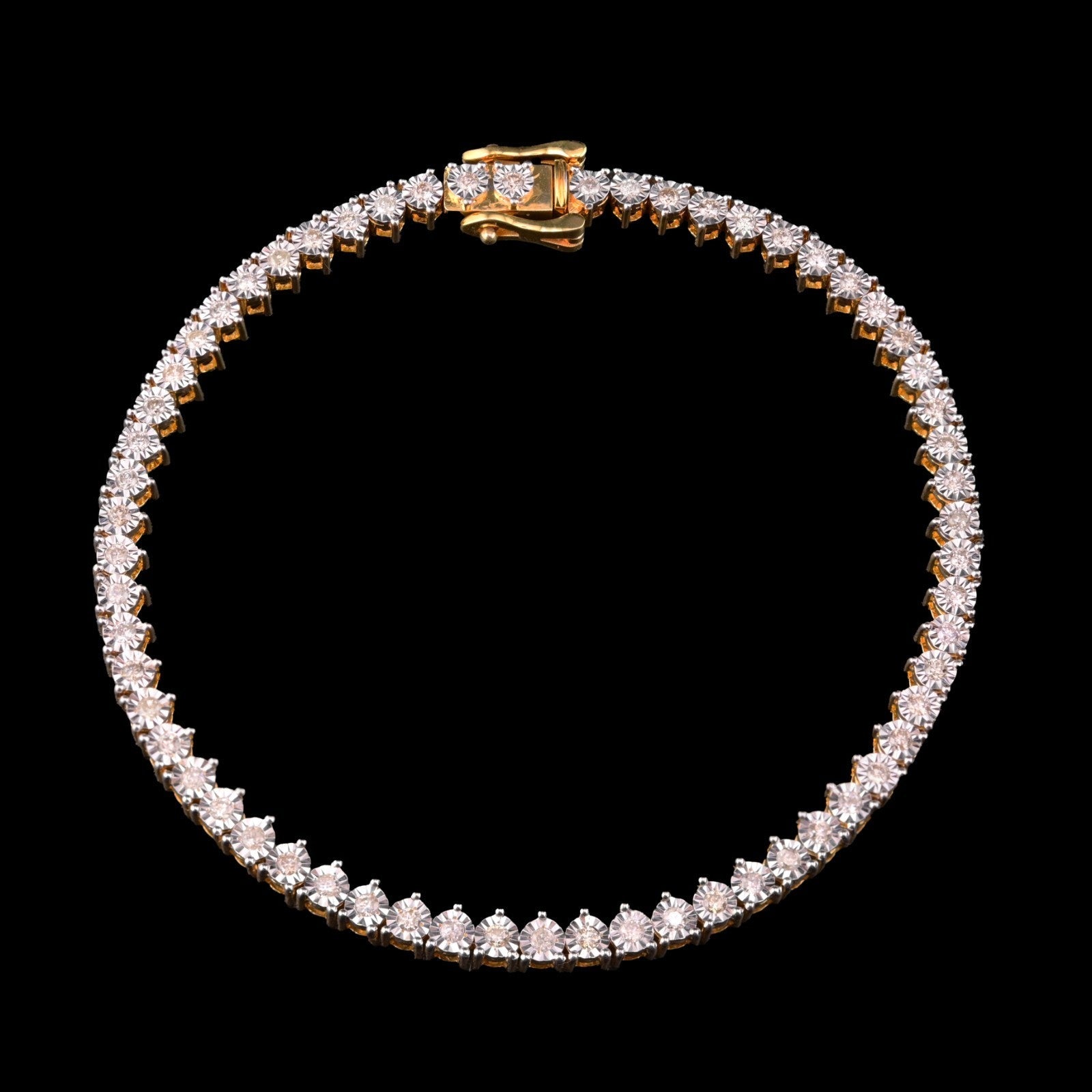 10k Yellow Gold Men 0.78CTW Natural Diamond Tennis Bracelet 7g 7In Armlet - Elite Jewelers - Bracelets