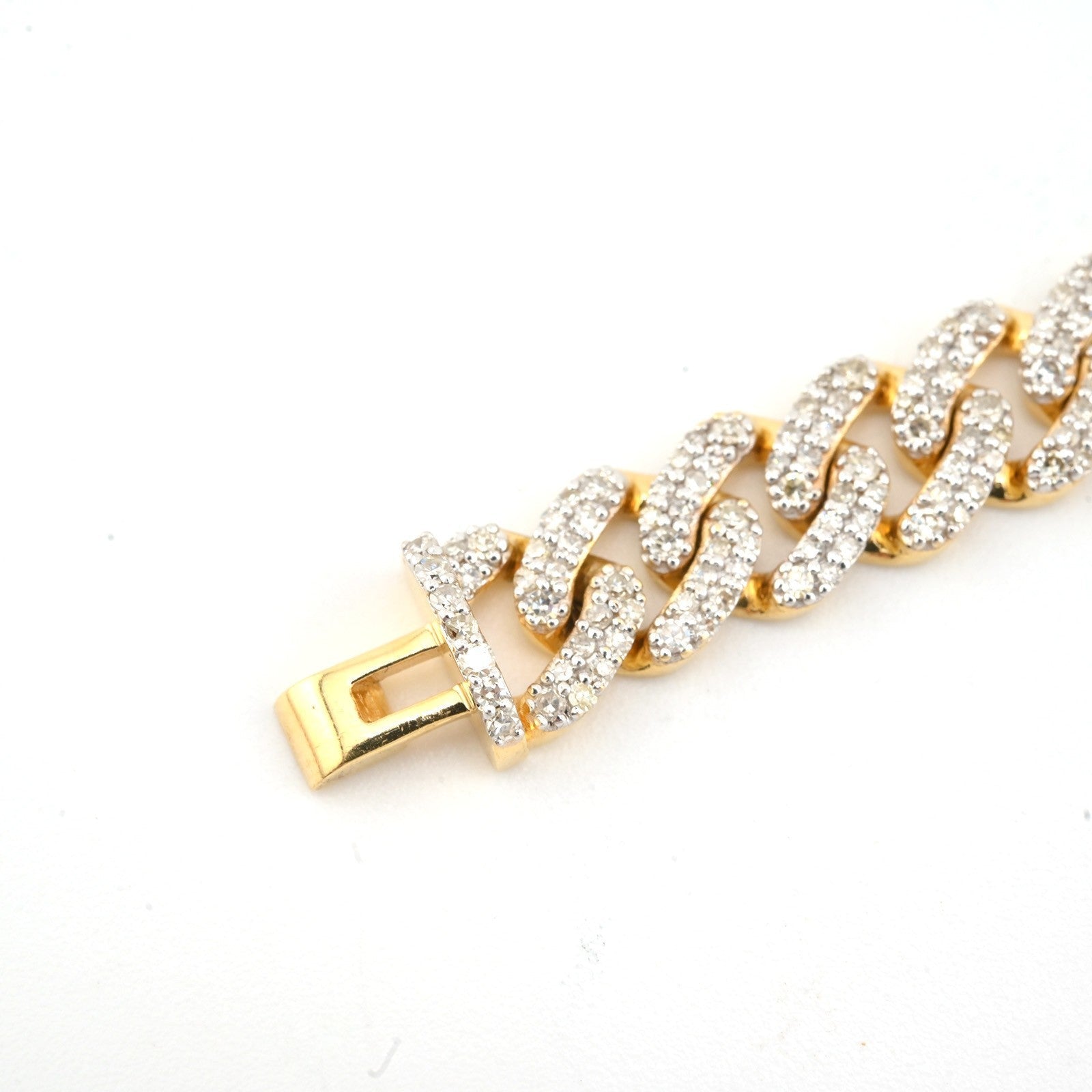 10k Yellow Gold Men 3.7CTW Natural Diamond Cuban Bracelet 16.4g 8 Inch Armlet - Elite Jewelers - Bracelets
