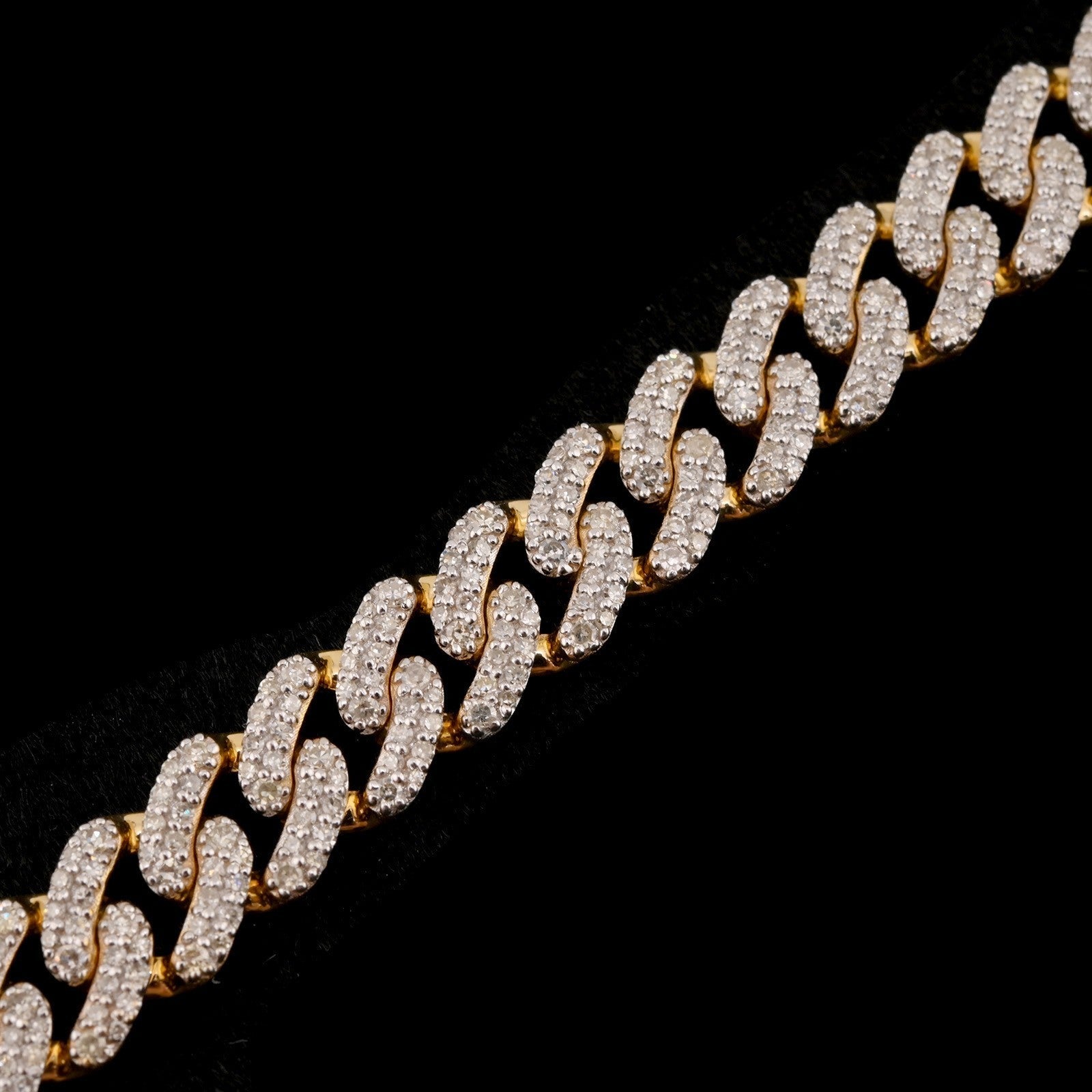 10k Yellow Gold Men 3.7CTW Natural Diamond Cuban Bracelet 16.4g 8 Inch Armlet - Elite Jewelers - Bracelets