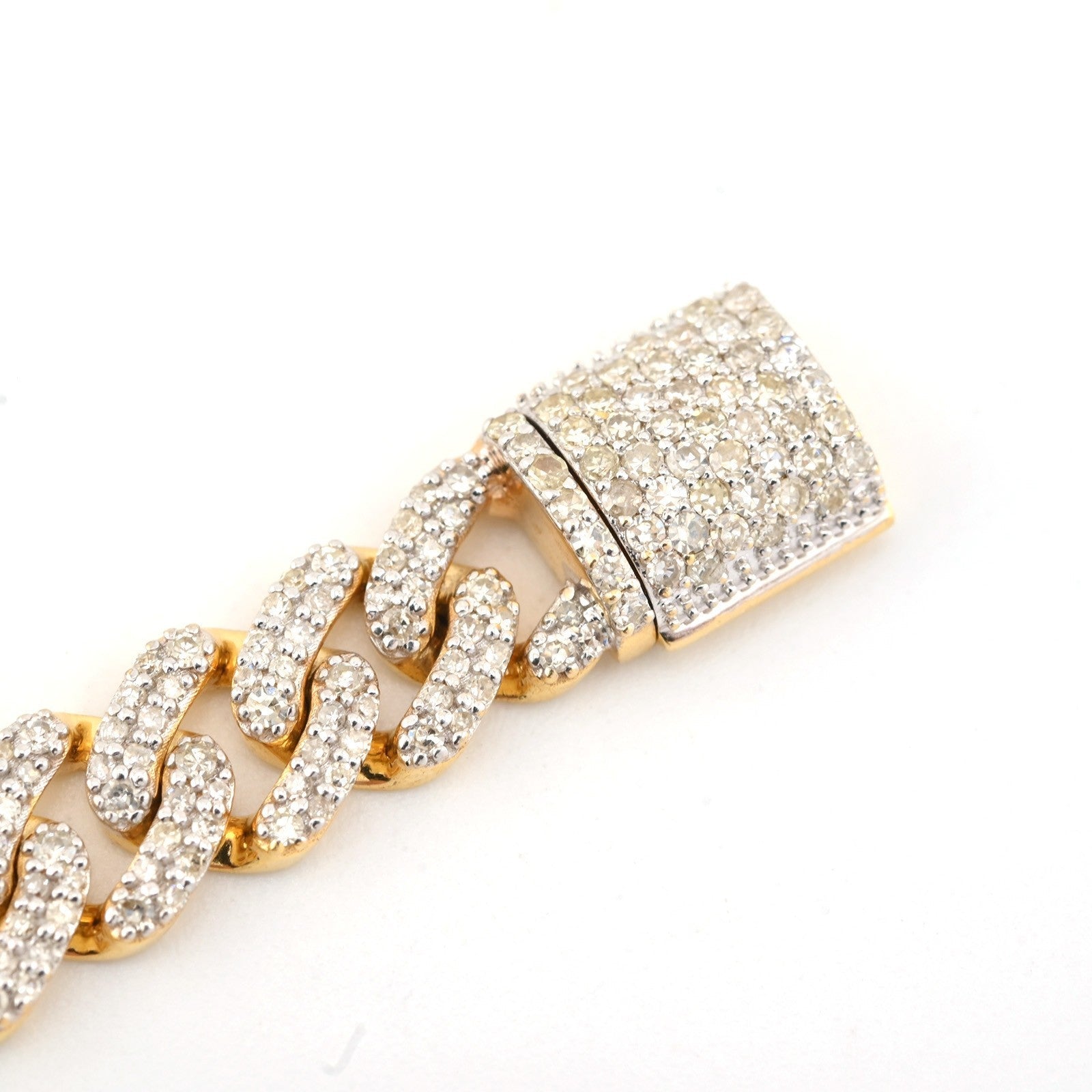 10k Yellow Gold Men 3.7CTW Natural Diamond Cuban Bracelet 16.4g 8 Inch Armlet - Elite Jewelers - Bracelets