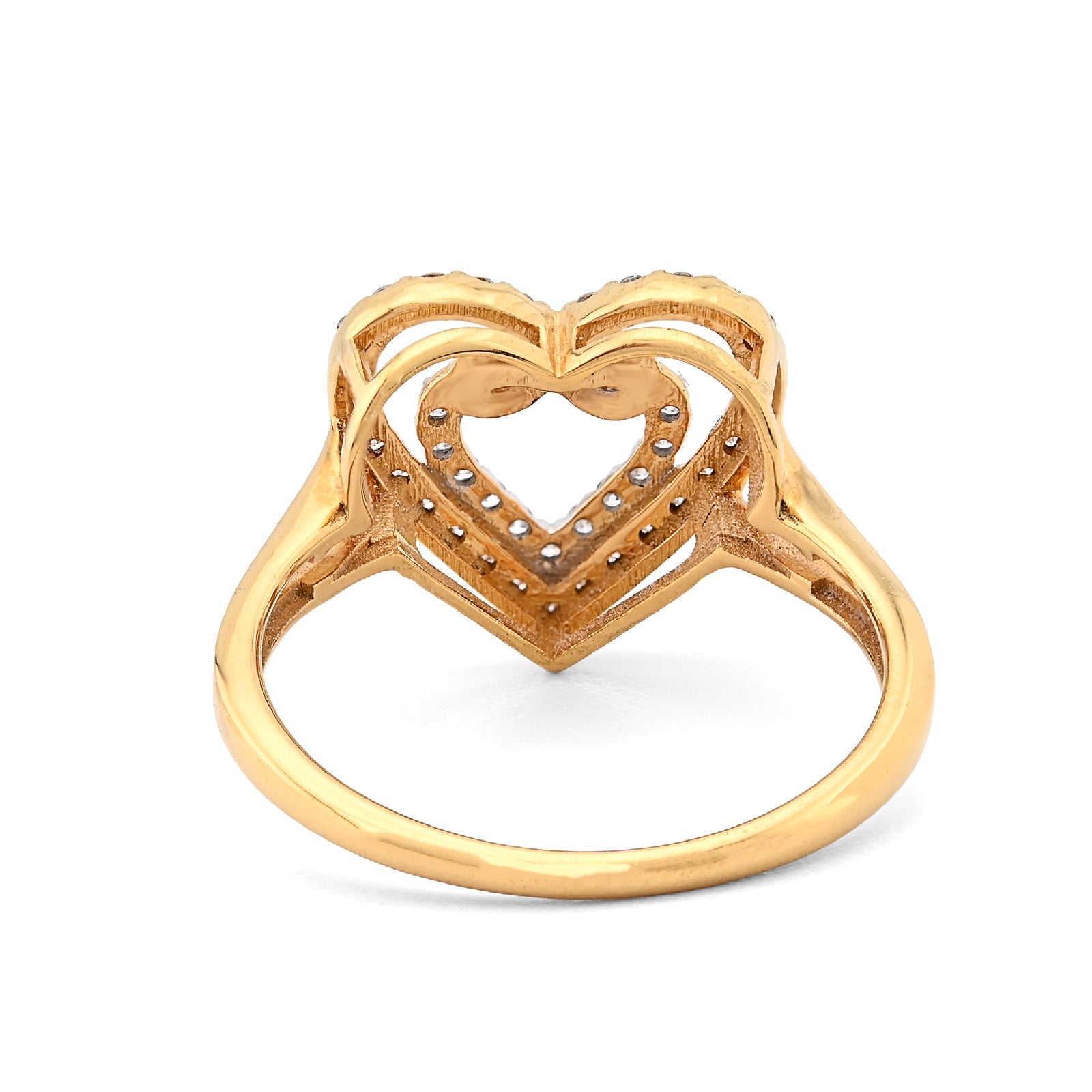 10K Yellow Gold Natural Diamond 0.23CT Infinity Heart Shape Women Ring - Elite Jewelers - Rings