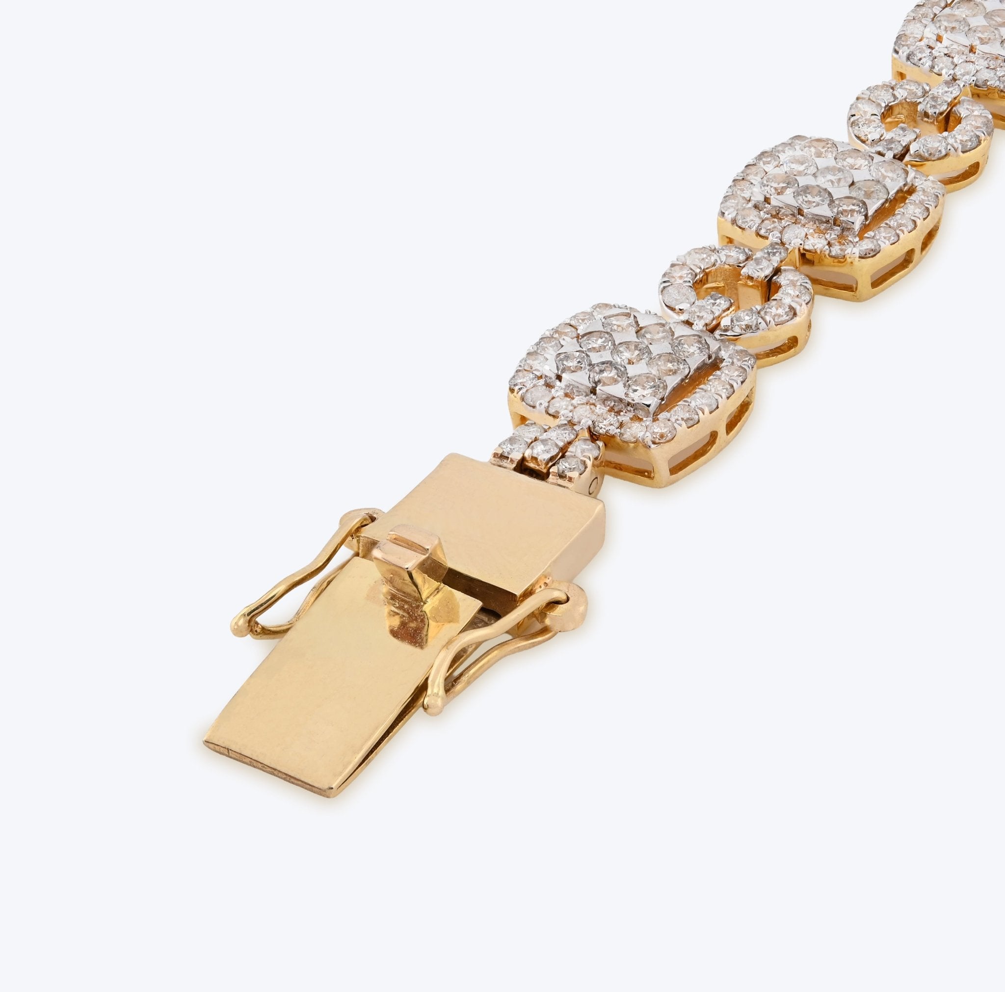 10K Yellow Gold Natural Diamond 7.4CT Round10MM Tennis Bracelet 8" Men Women 21.5g - Elite Jewelers - Bracelets