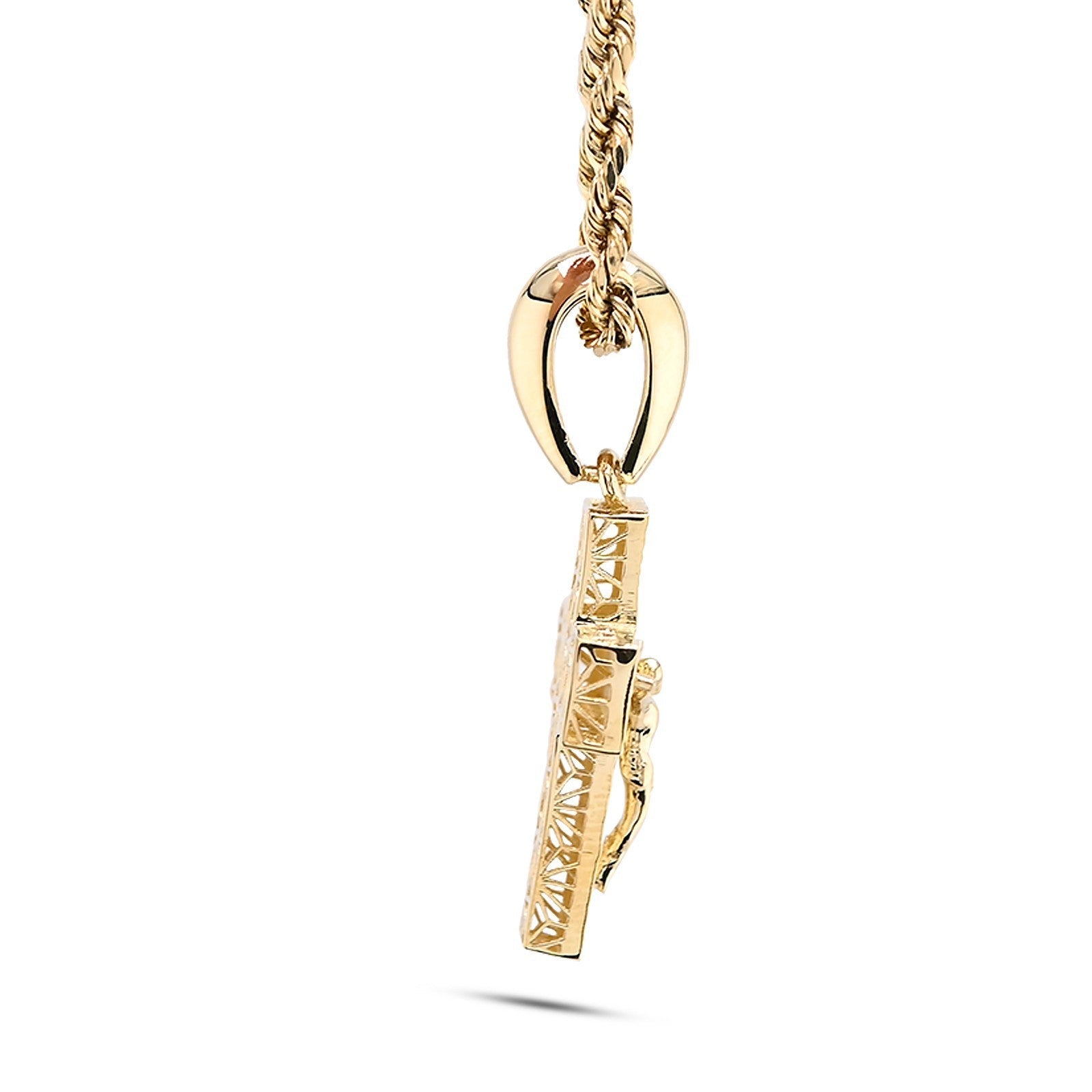 10k Yellow Gold Religious Crucifix Cross Pendant 1.5g Unisex Adults Charm - Elite Jewelers - Charms & Pendants