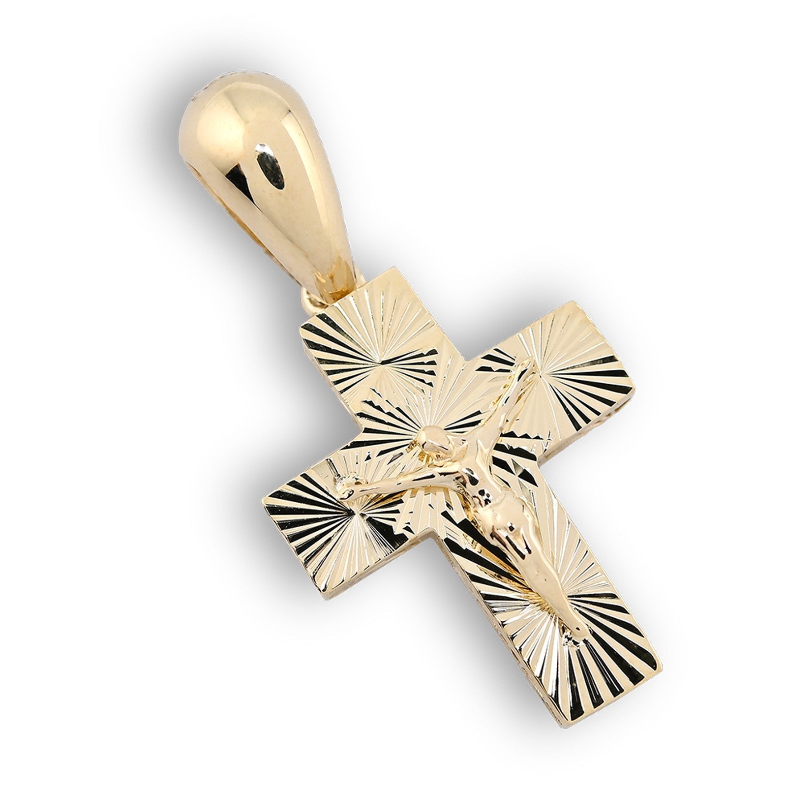 10k Yellow Gold Religious Crucifix Cross Pendant 1.5g Unisex Adults Charm - Elite Jewelers - Charms & Pendants