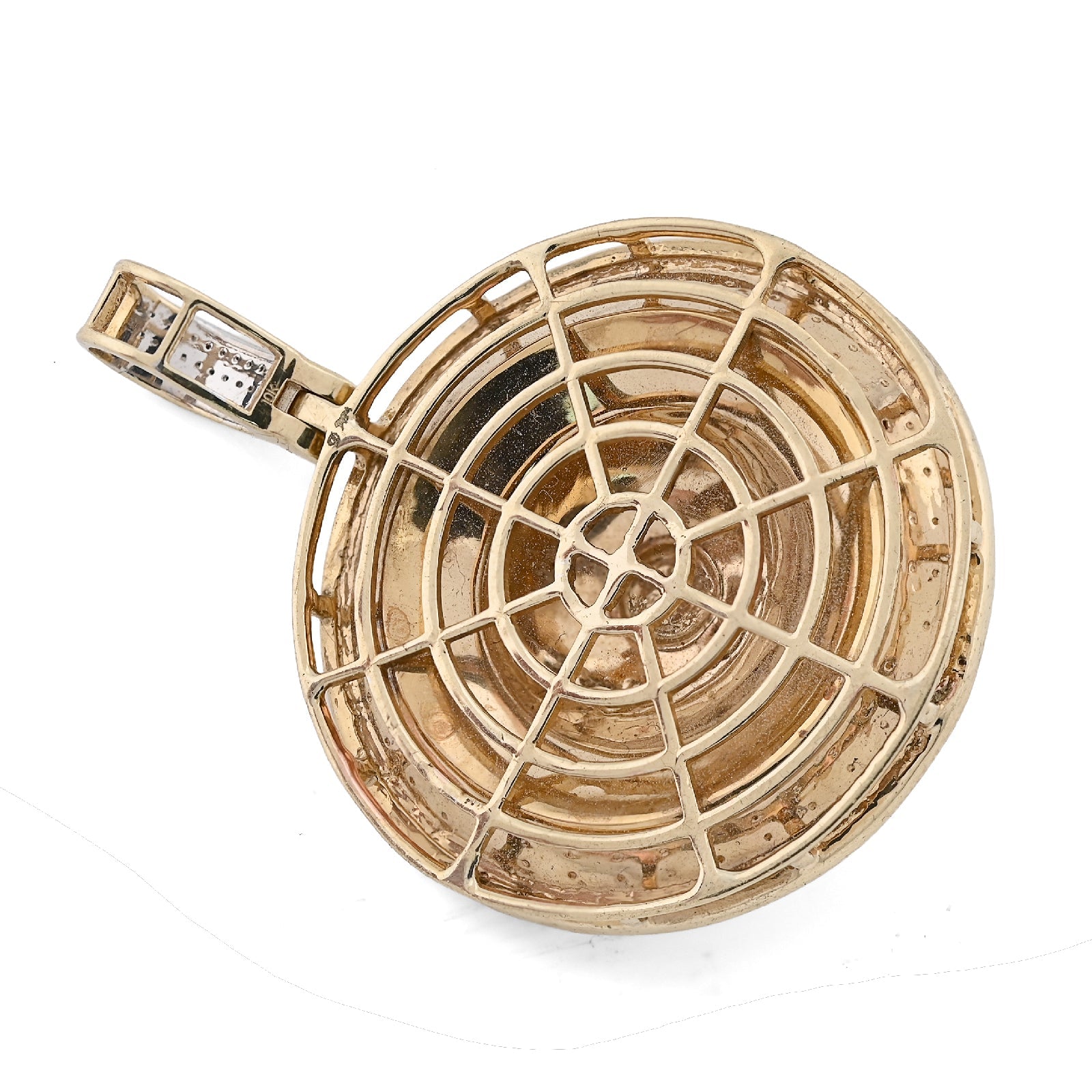 10K Yellow Gold Roulette Casino 0.55CT Natural Diamond Pendant Men Custom Charm - Elite Jewelers - Charms & Pendants