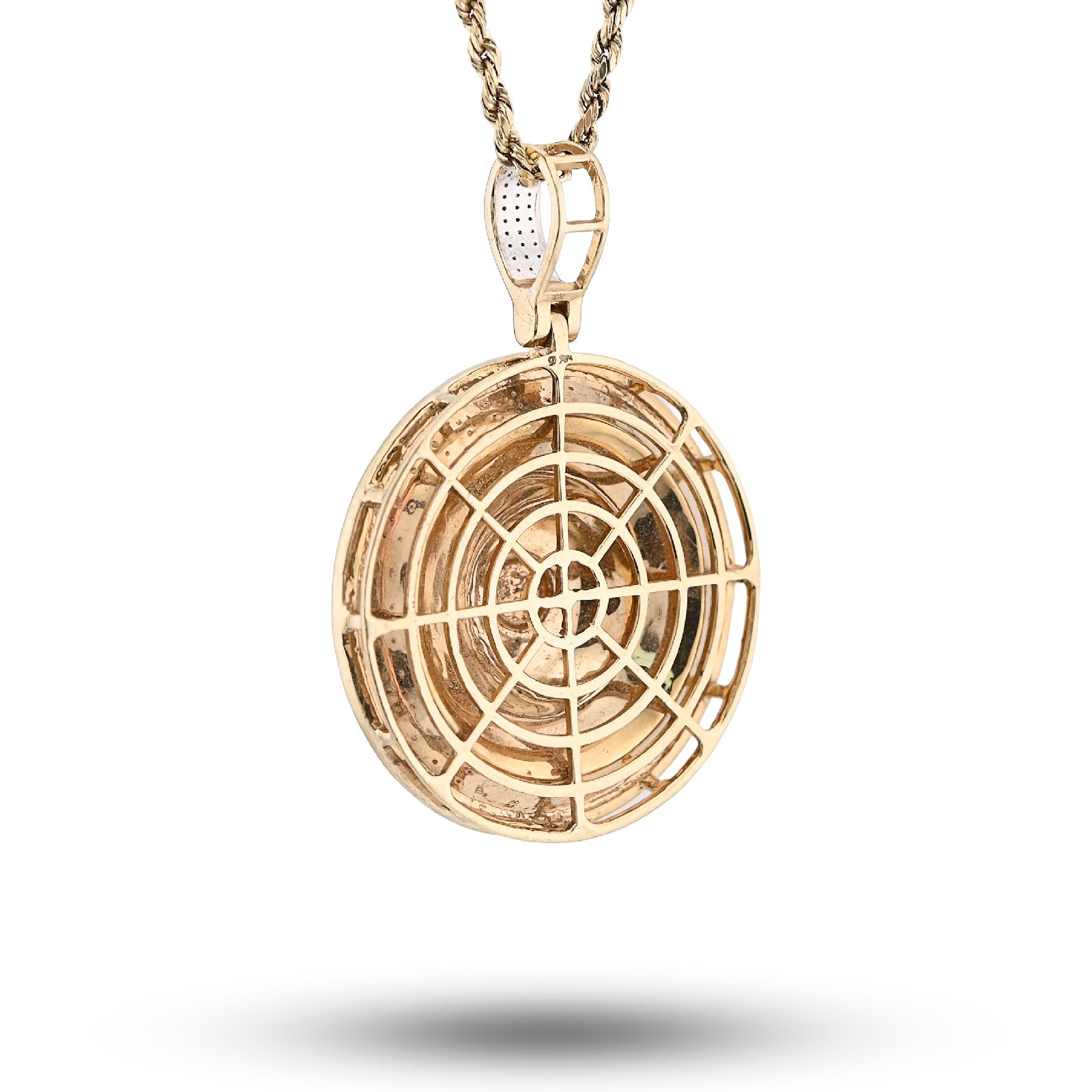 10K Yellow Gold Roulette Casino 0.55CT Natural Diamond Pendant Men Custom Charm - Elite Jewelers - Charms & Pendants