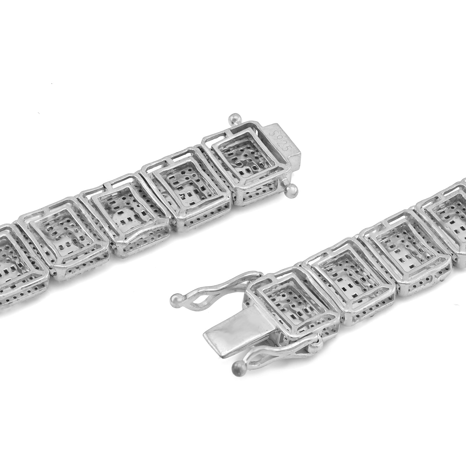 10K Yellow Gold Round/Baguette 4.72CT Natural Diamond 4MM Tennis Chain Men Necklace 18" Chain - Elite Jewelers-Necklaces
