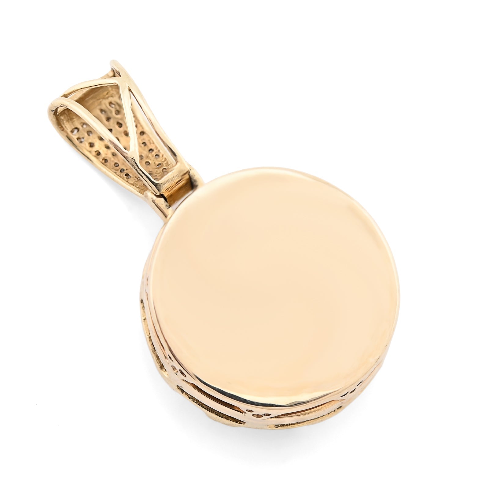 10K Yellow Gold Round/Baguette Natural Diamond Basket Ball Men Charm Pendant 34.8MM 14.8g - Elite Jewelers - Charms & Pendants