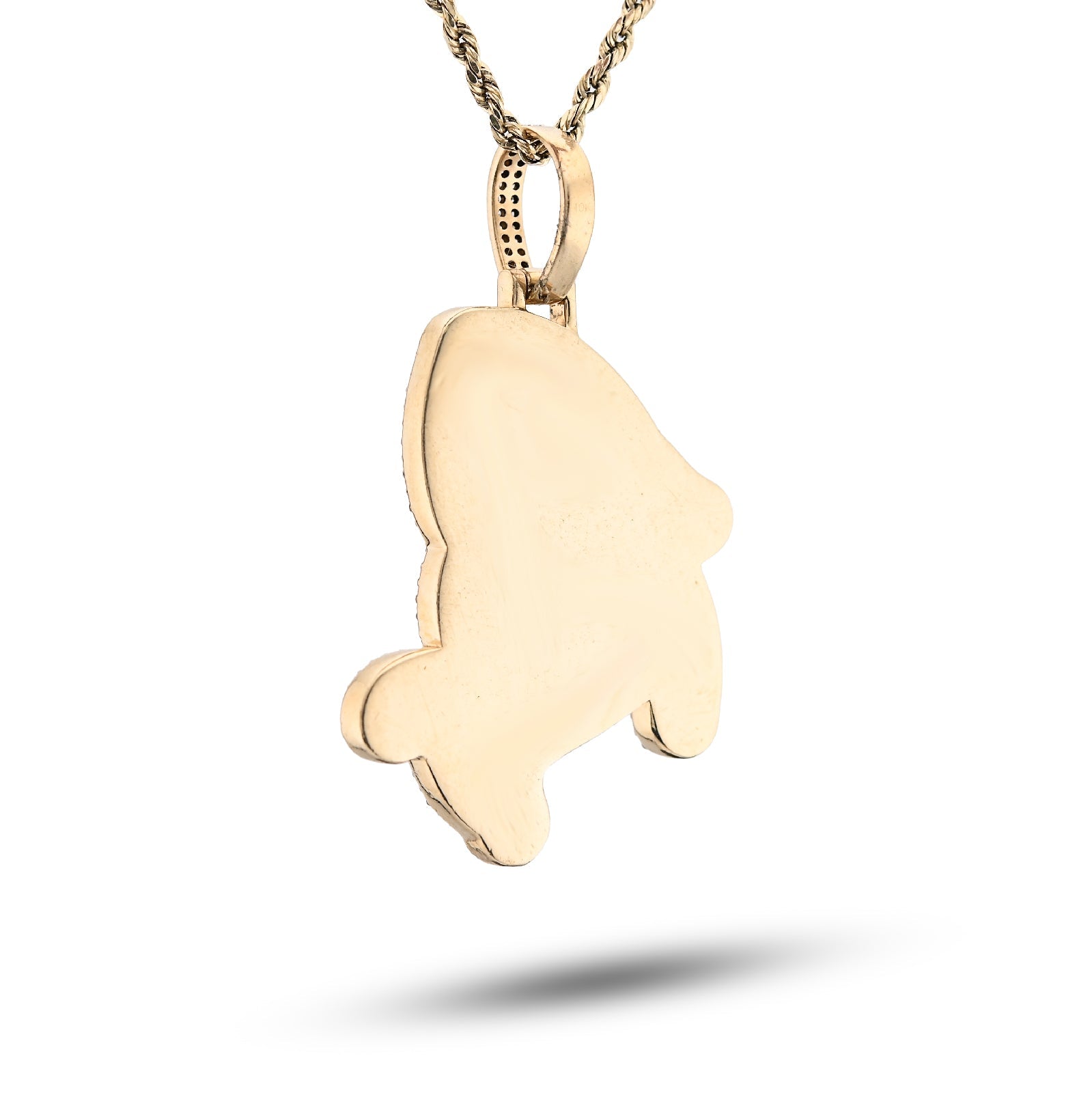 10K Yellow Gold Shark Pendant Natural Diamond Men Pendant 2CT Women Charm 15.8g - Elite Jewelers - Charms & Pendants