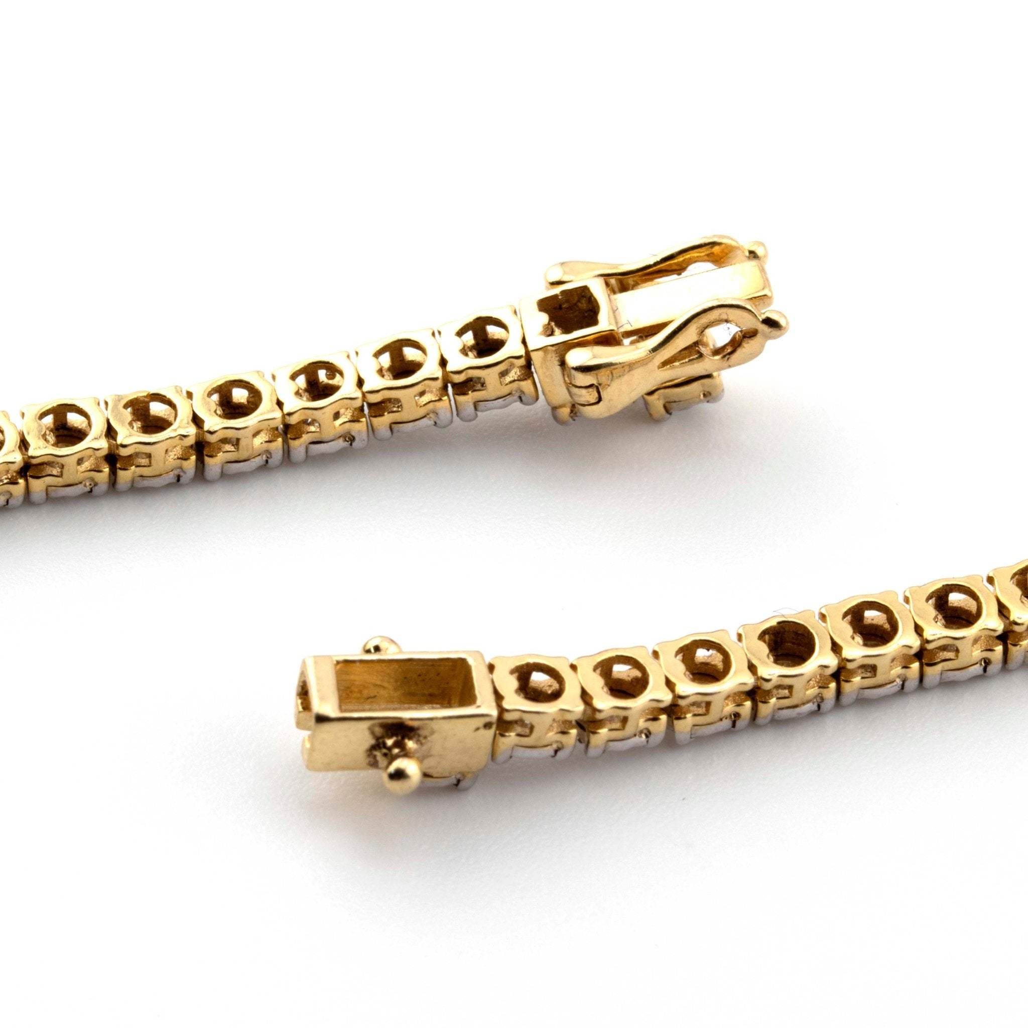 10k Yellow Gold Tennis Chain with Natural Diamonds 18 Inches 3MM - Elite Jewelers - Necklaces & Chains