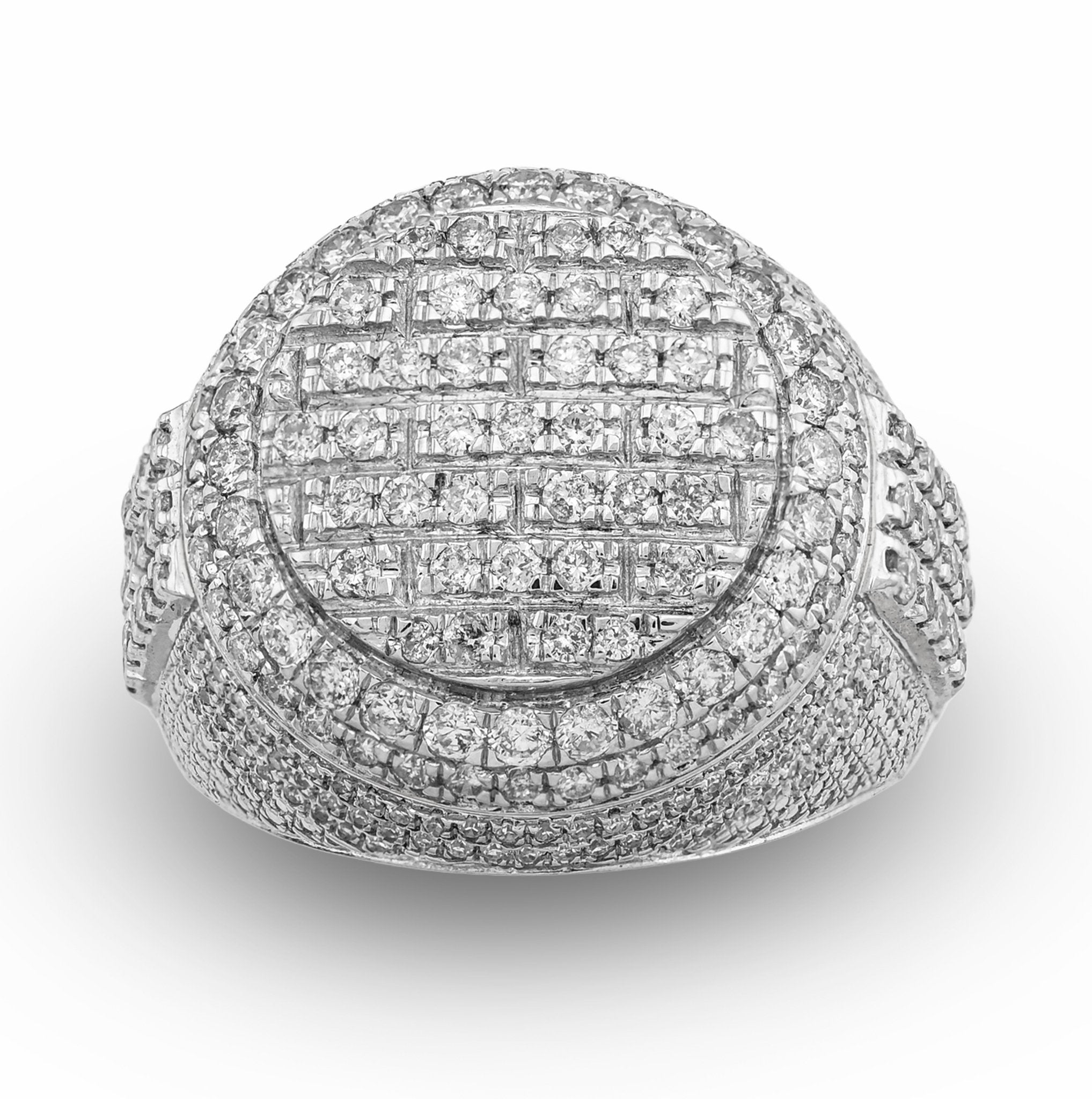 10K Yellow Gold Two - Row Round 2CT Natural Diamond Men Pinky Ring - Elite Jewelers - Rings