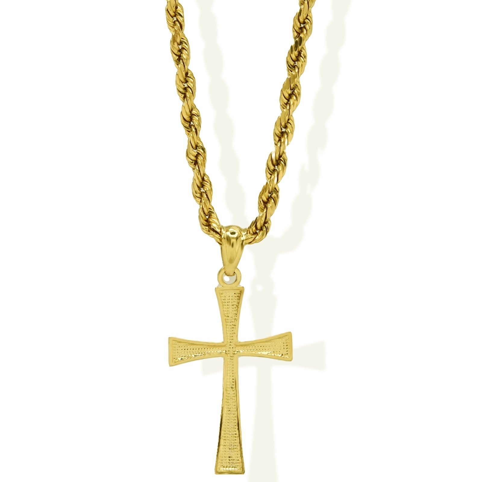 10k Yellow Gold Unisex Adults Cross Pendant Religious 0.5g Charm - Elite Jewelers - Charms & Pendants