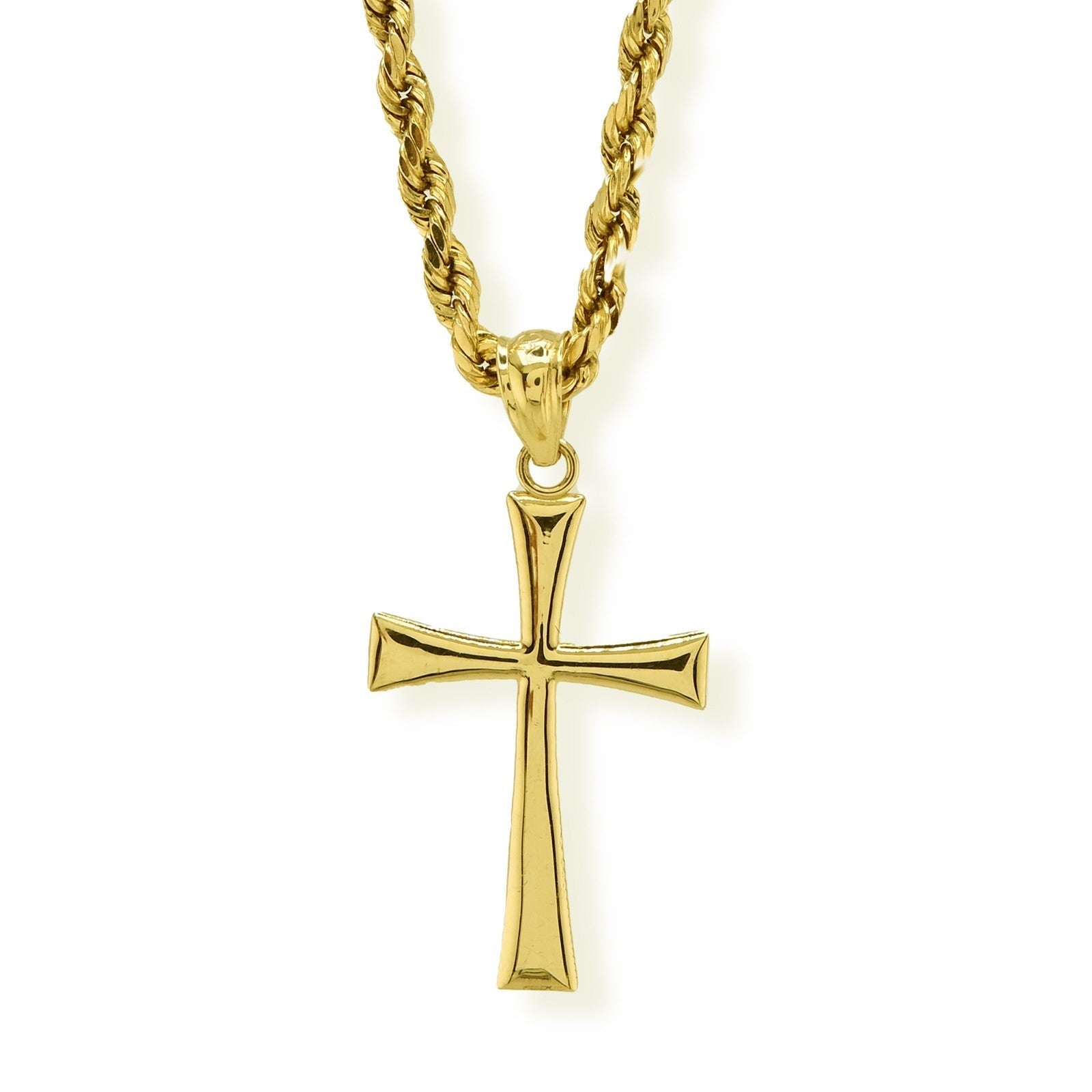 10k Yellow Gold Unisex Adults Cross Pendant Religious 0.5g Charm - Elite Jewelers - Charms & Pendants