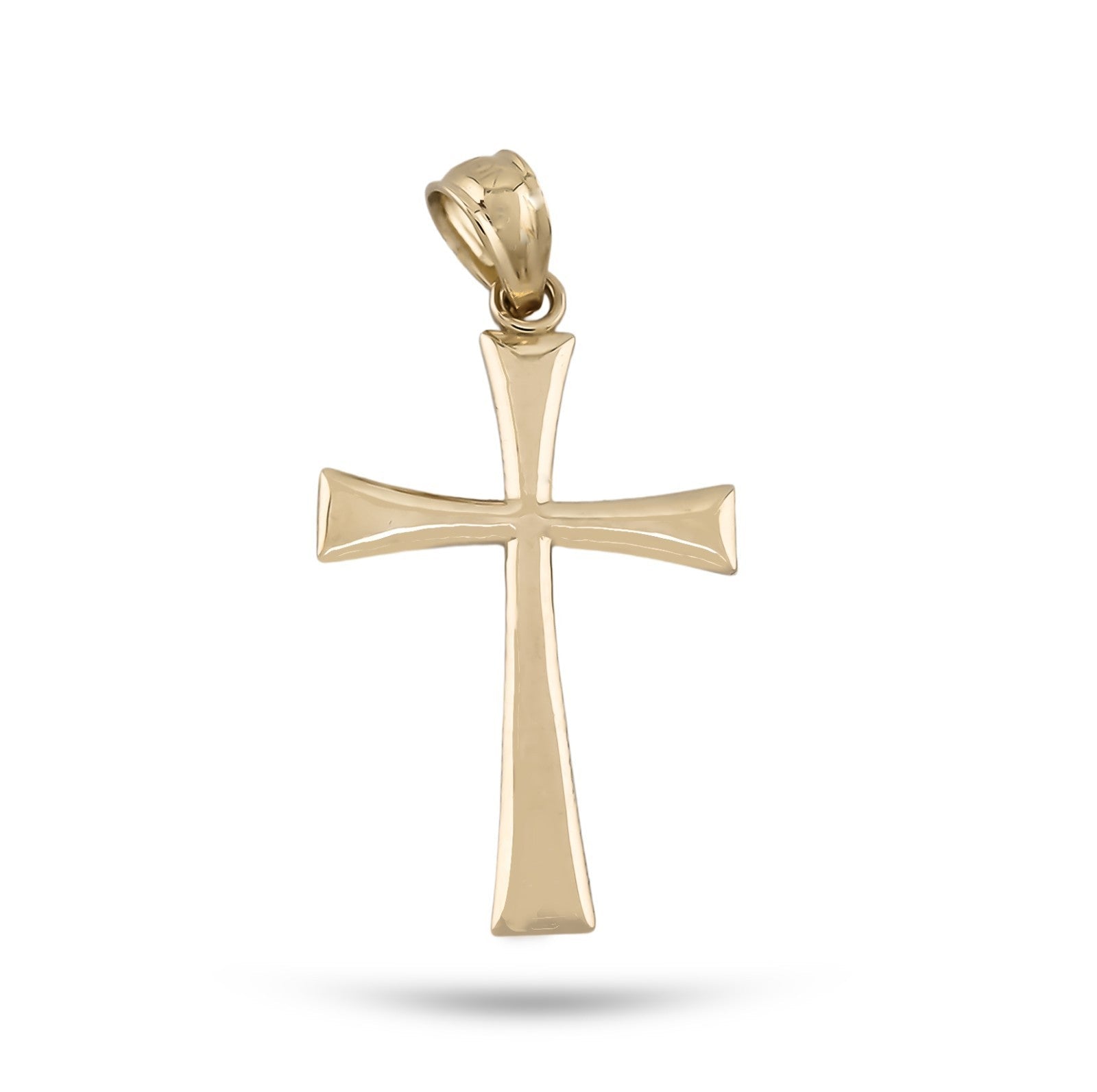 10k Yellow Gold Unisex Adults Cross Pendant Religious 0.5g Charm - Elite Jewelers - Charms & Pendants