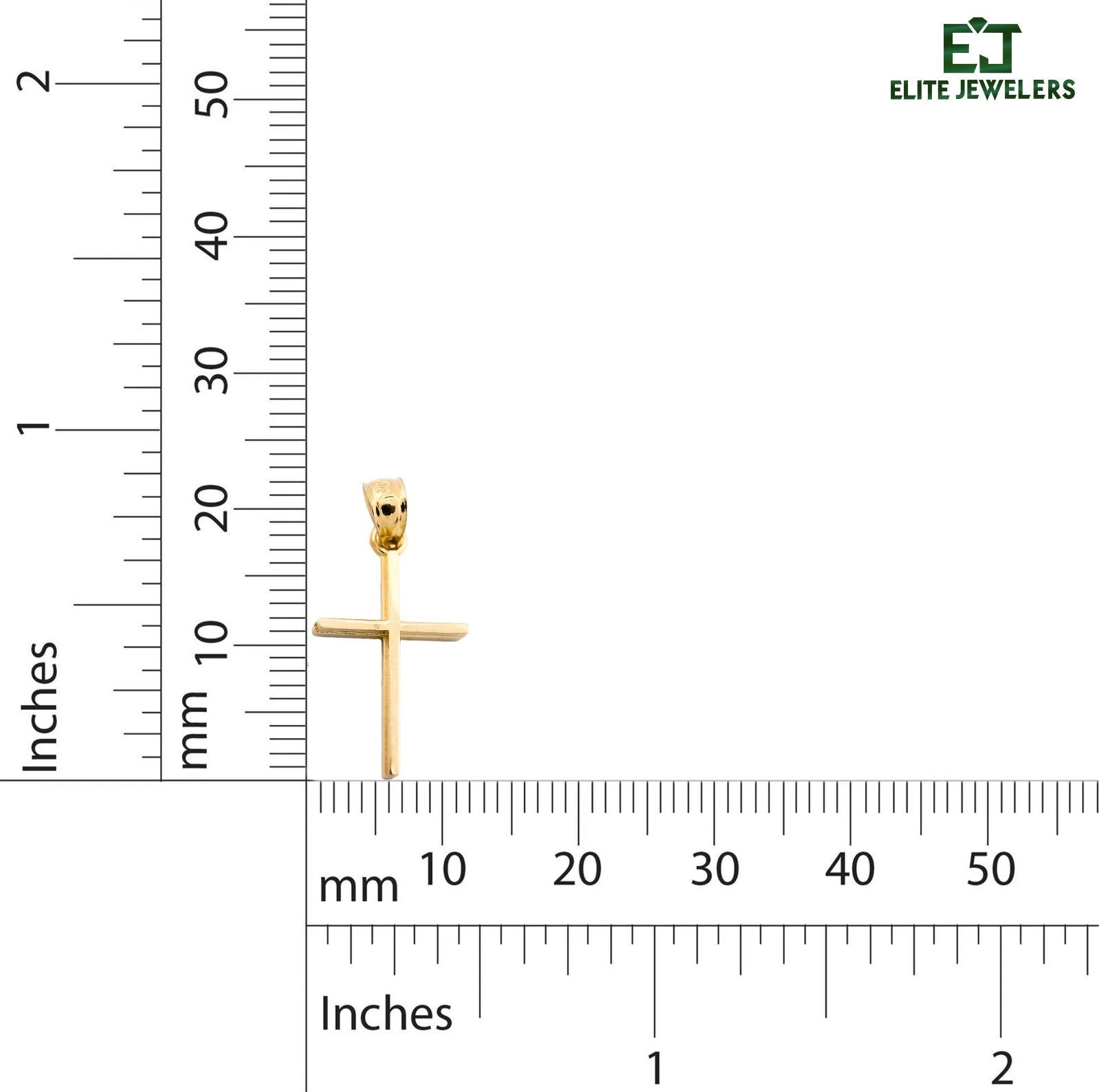 10k Yellow Gold Unisex Adults Cross Pendant Religious 0.6g Charm - Elite Jewelers - Charms & Pendants