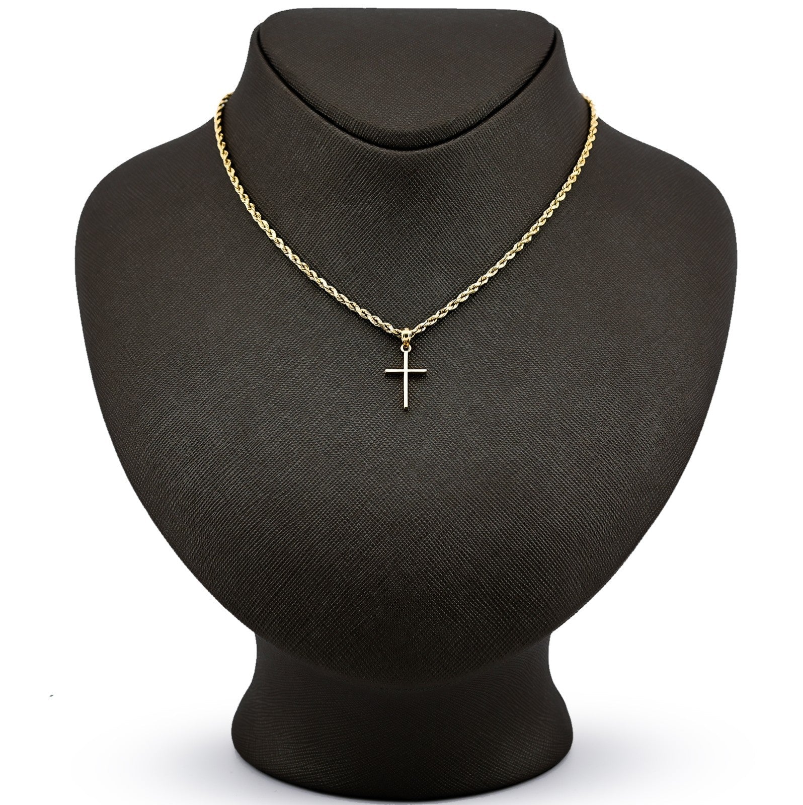 10k Yellow Gold Unisex Adults Cross Pendant Religious 0.6g Charm - Elite Jewelers - Charms & Pendants