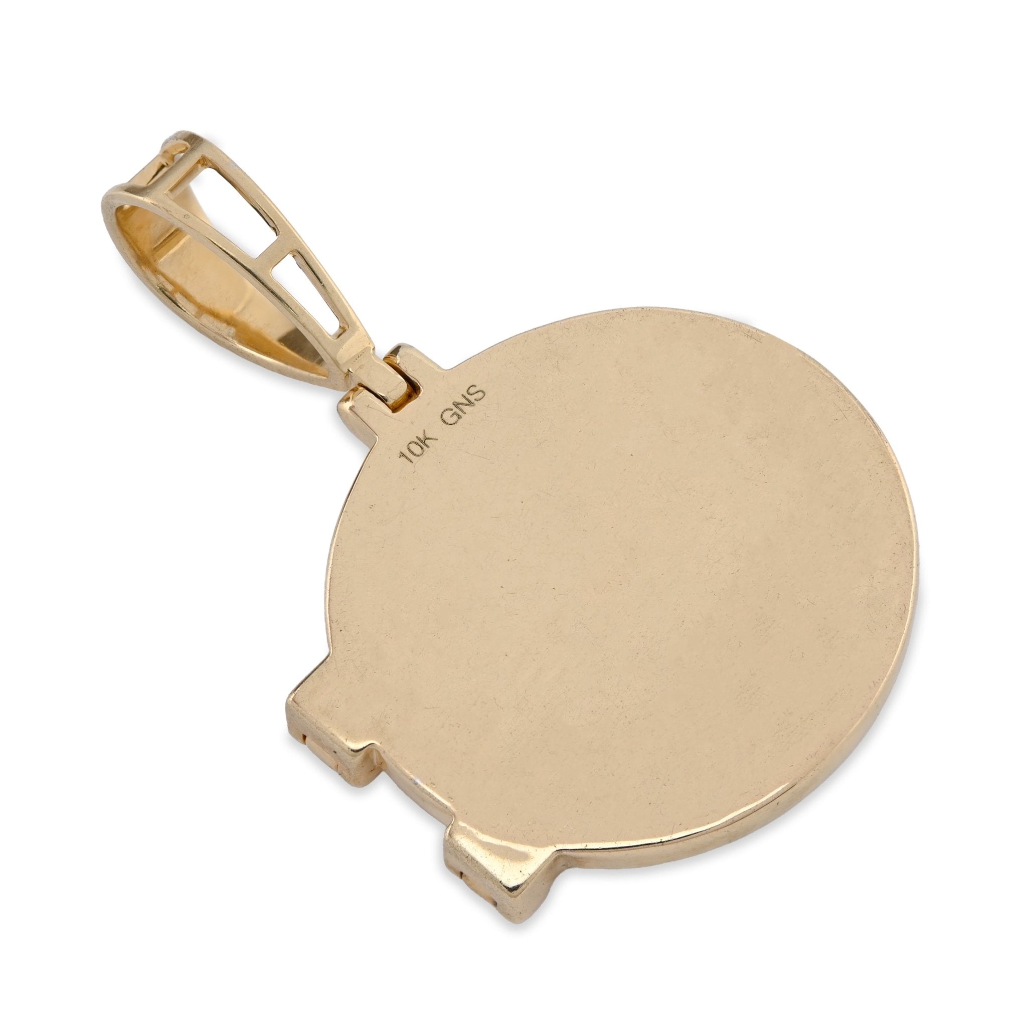 10K Yellow Gold Vault Door Memory Picture Pendant 0.6CT Natural Diamond Men Women Charm - Elite Jewelers - Charms & Pendants