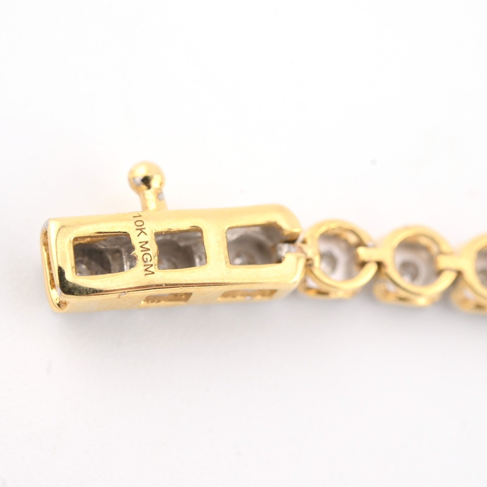 10k Yellow Gold Women 0.8CTW Baguette Diamond Heart Tennis Bracelet 7.6g 7Inch - Elite Jewelers - Bracelets
