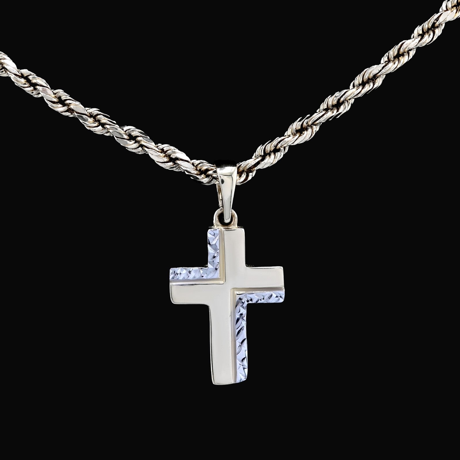 10k Yellow & White Gold Cross Pendant Religious 0.7gms Charm For Unisex Adults - Elite Jewelers - Charms & Pendants