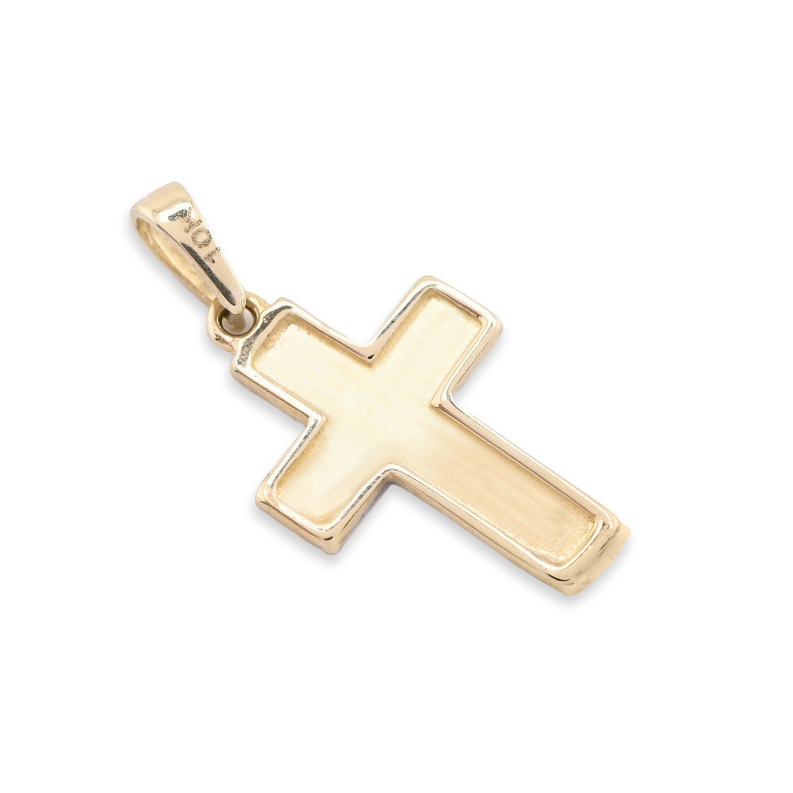 10k Yellow & White Gold Cross Pendant Religious 0.7gms Charm For Unisex Adults - Elite Jewelers - Charms & Pendants