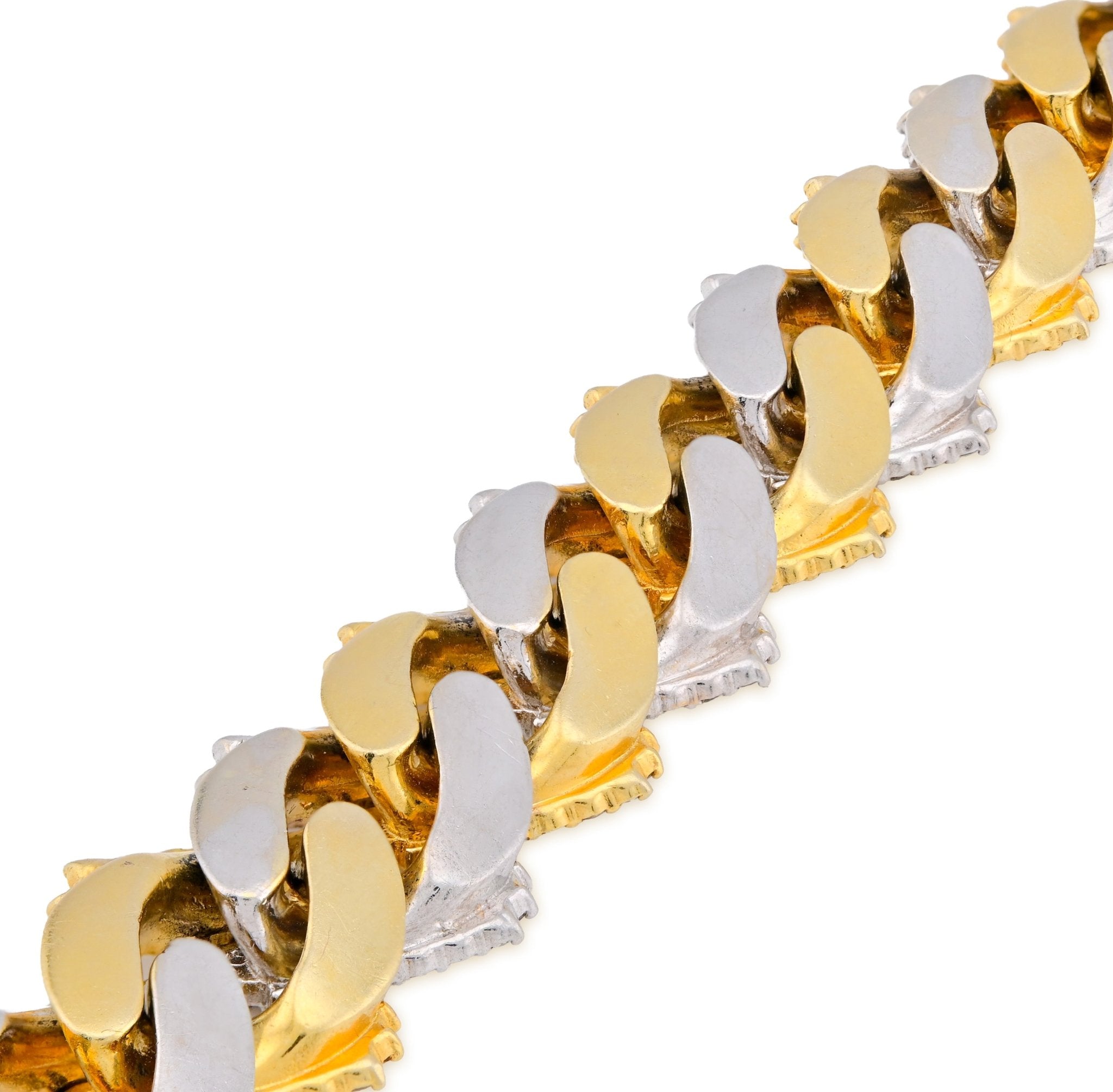 10K Yellow/White Gold 2 Tone 13.99CT Natural Diamond 8.25" 15.2MM Cuban Link 82.6G Men Bracelet - Elite Jewelers - Bracelets