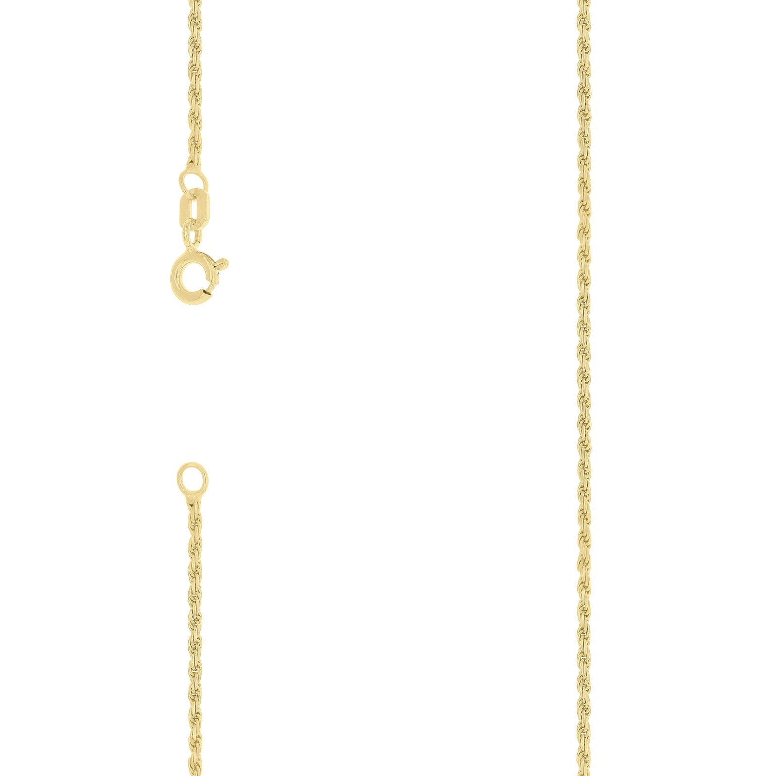 10kt Yellow Gold 1.5mm Rope Chain Necklace with Diamond Cuts 20 Inch - Elite Jewelers - Necklaces & Chains