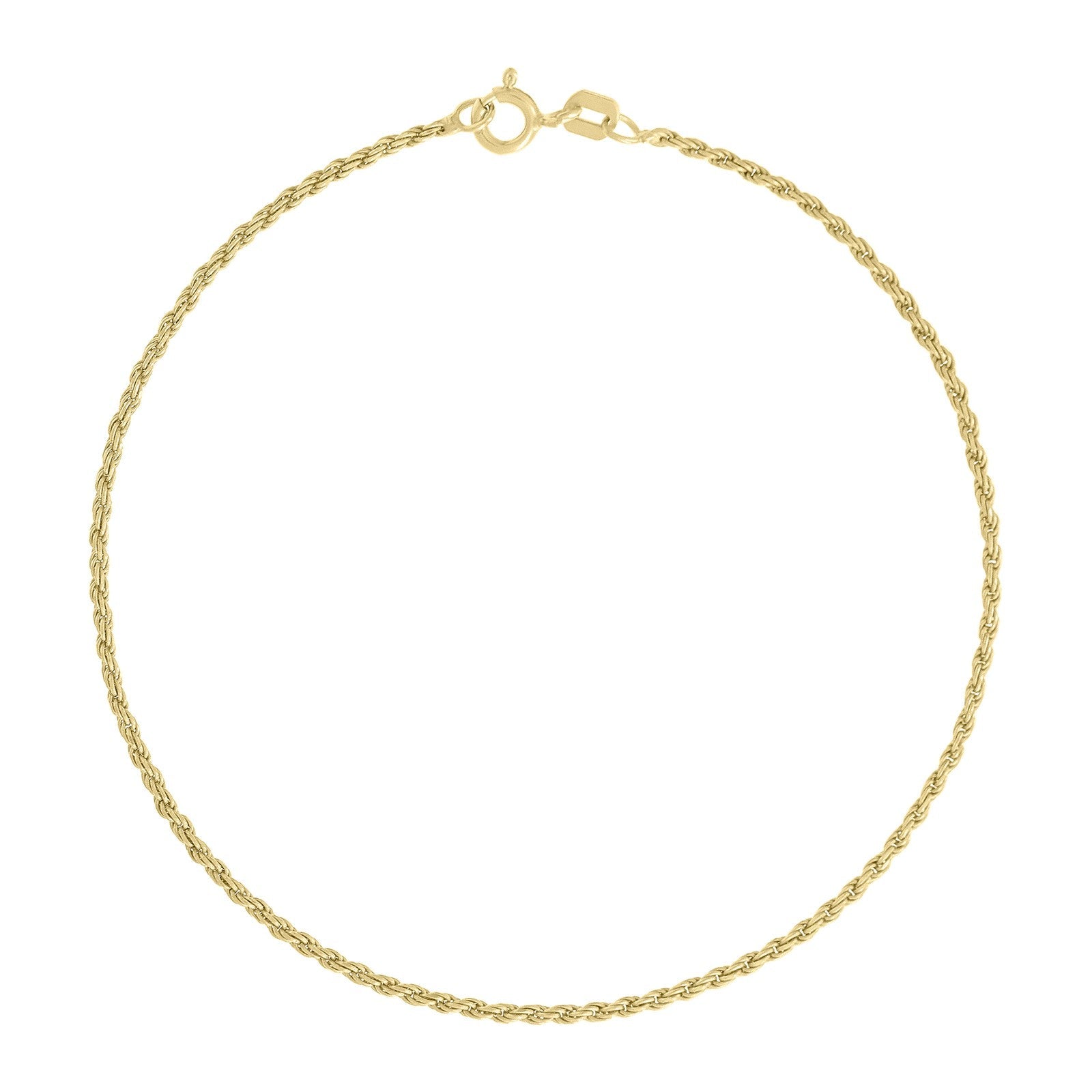 10kt Yellow Gold 1.5mm Rope Chain Necklace with Diamond Cuts 20 Inch - Elite Jewelers - Necklaces & Chains
