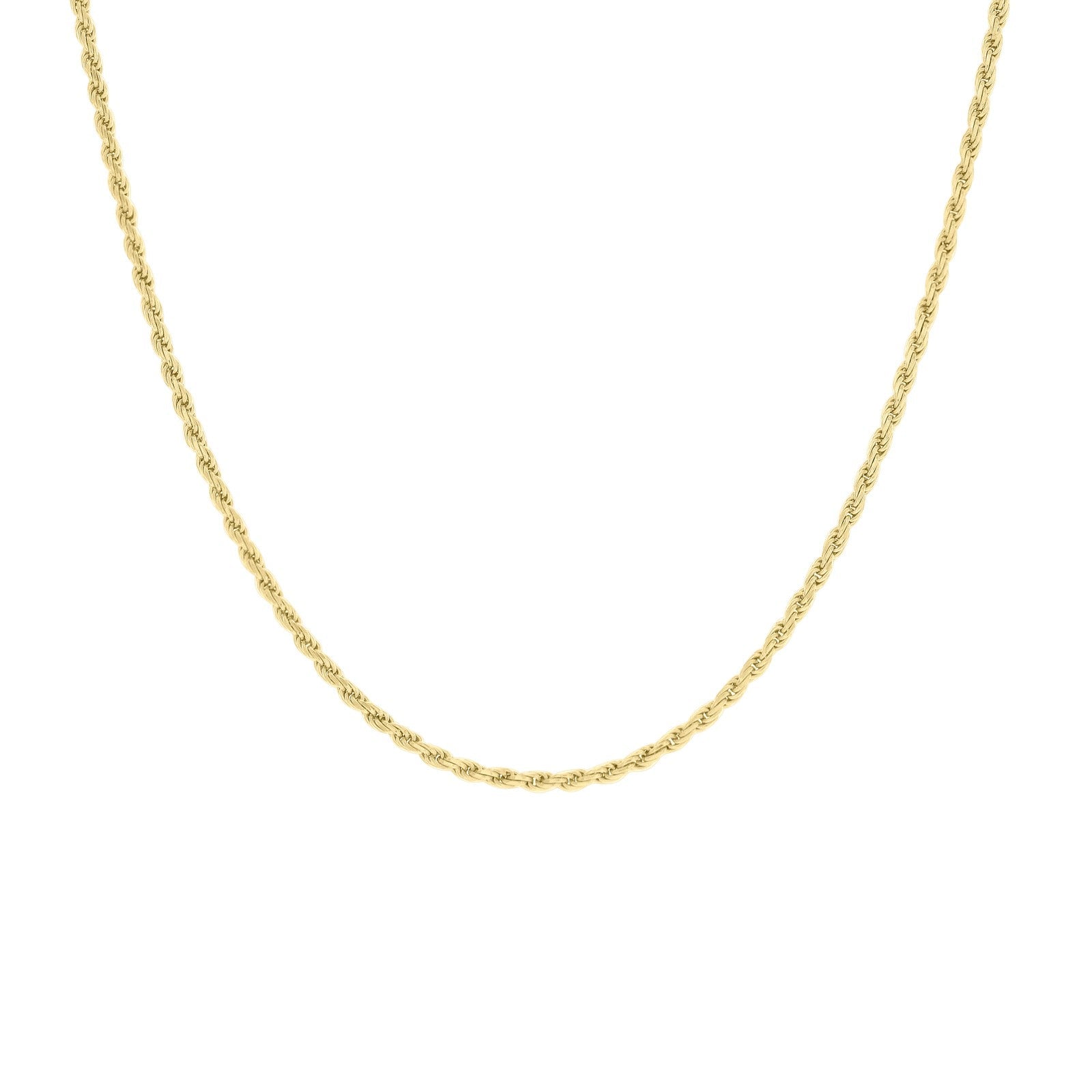 10kt Yellow Gold 1.5mm Rope Chain Necklace with Diamond Cuts 20 Inch - Elite Jewelers - Necklaces & Chains