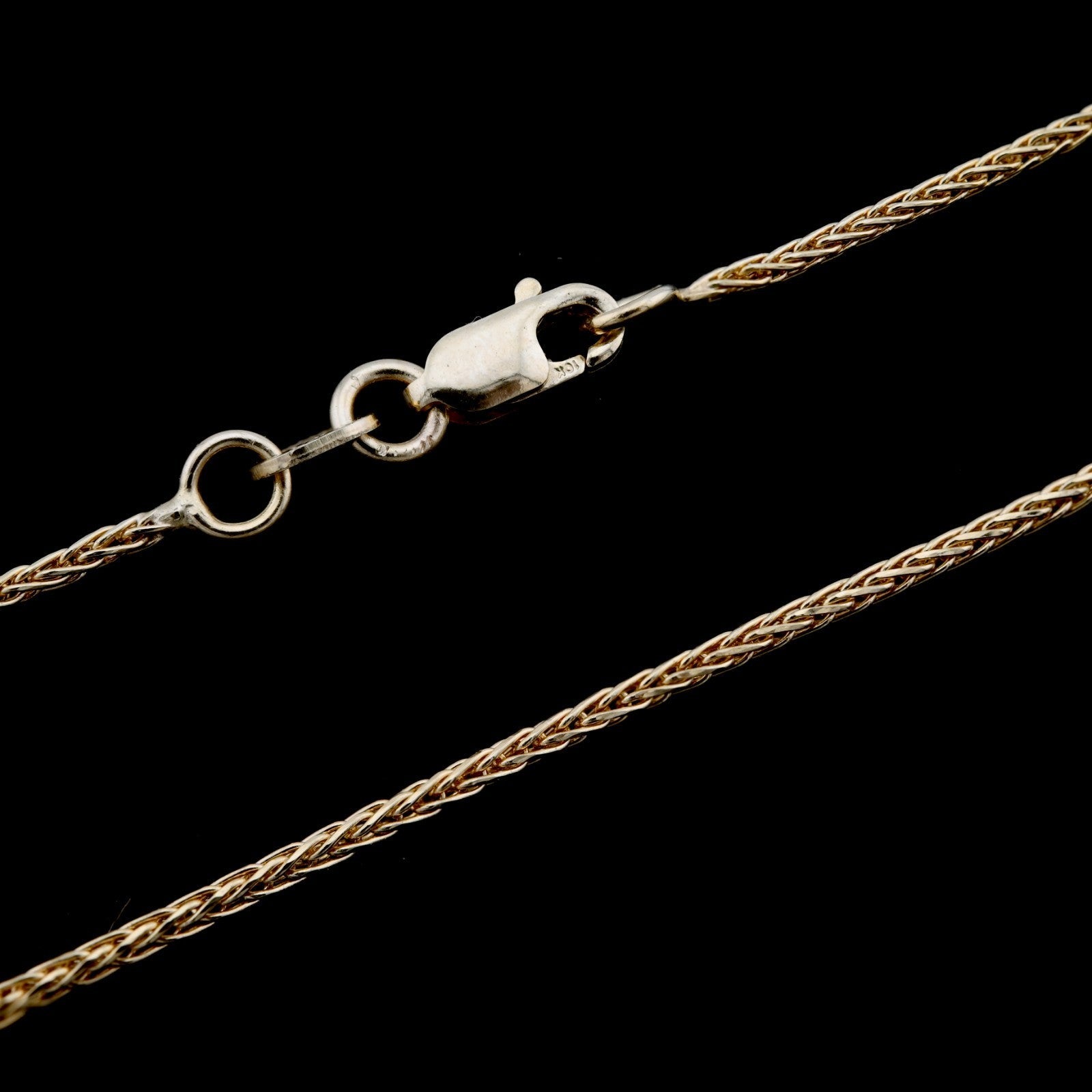 10kt Yellow Gold 1mm Solid Franco Chain Women Men Wheat Spiga Necklace 22" 2.6g - Elite Jewelers - Necklaces & Chains