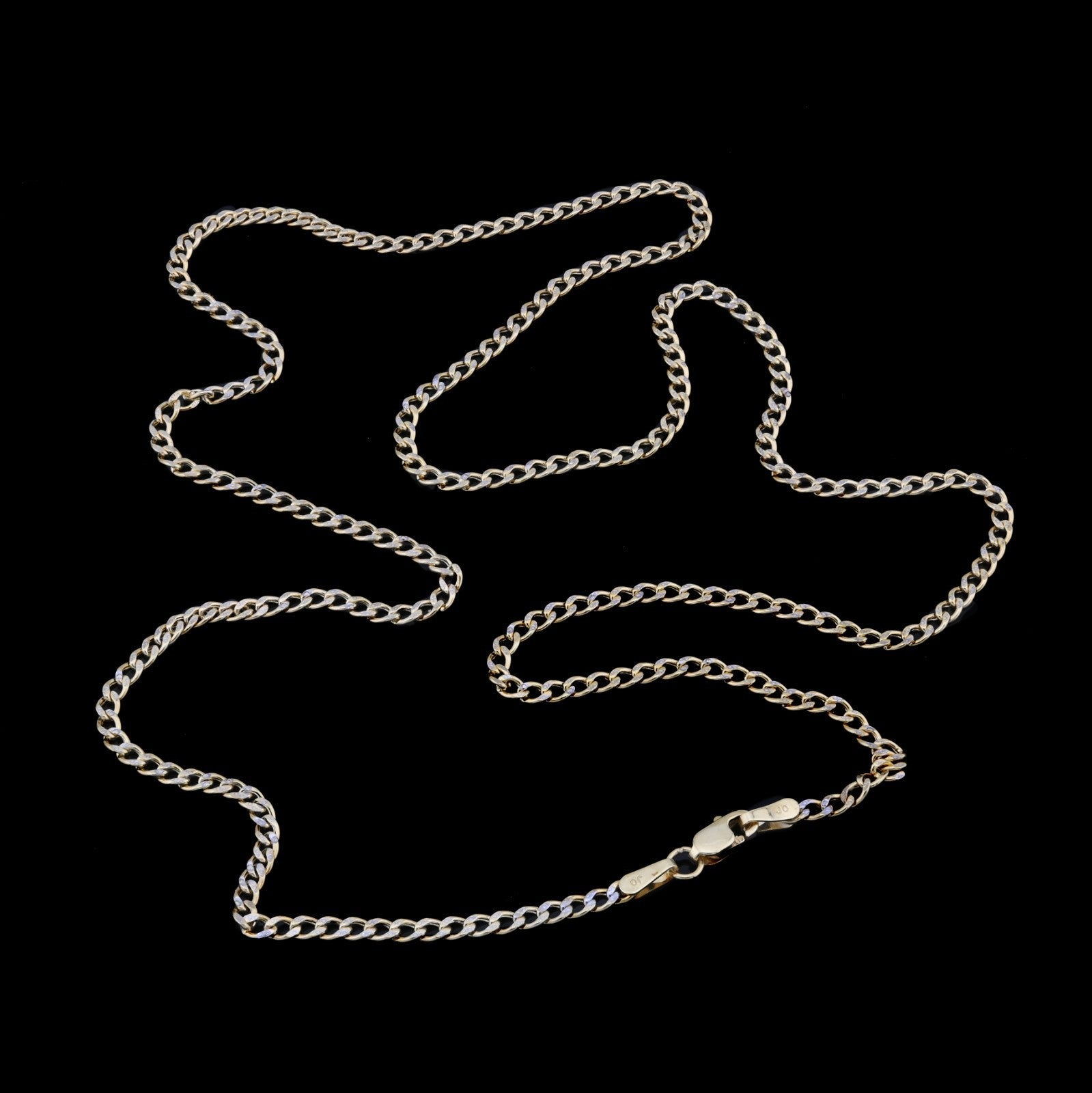 10kt Yellow Gold 2.5mm Curb Cuban Chain Men Women Necklace 20" Diamond Cuts 2.6g - Elite Jewelers - Necklaces & Chains