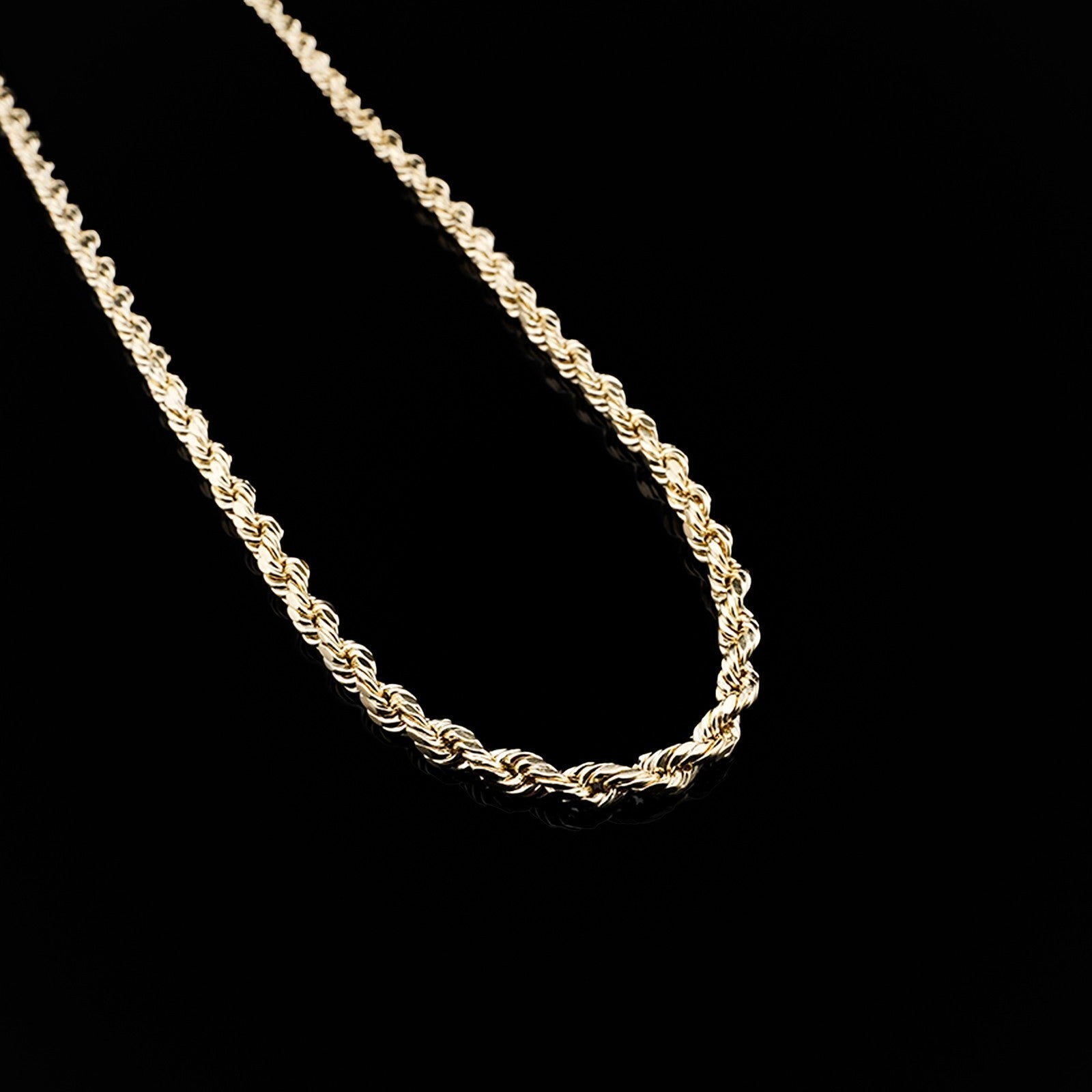 10KT Yellow Gold 4MM Rope Chain Men/Women Necklace 18 - 22 IN - Elite Jewelers - Necklaces & Chains