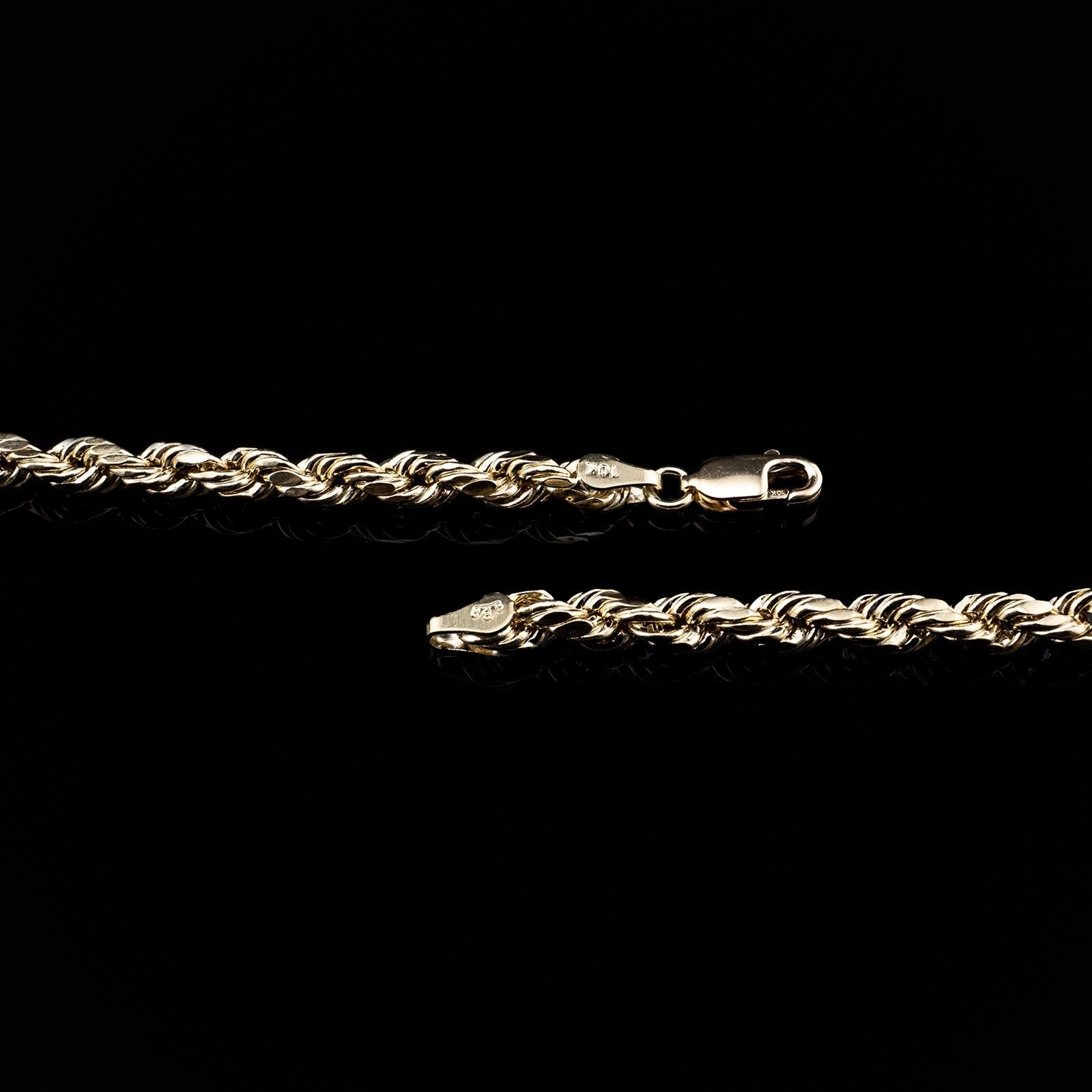 10KT Yellow Gold 4MM Rope Chain Men/Women Necklace 18 - 22 IN - Elite Jewelers - Necklaces & Chains