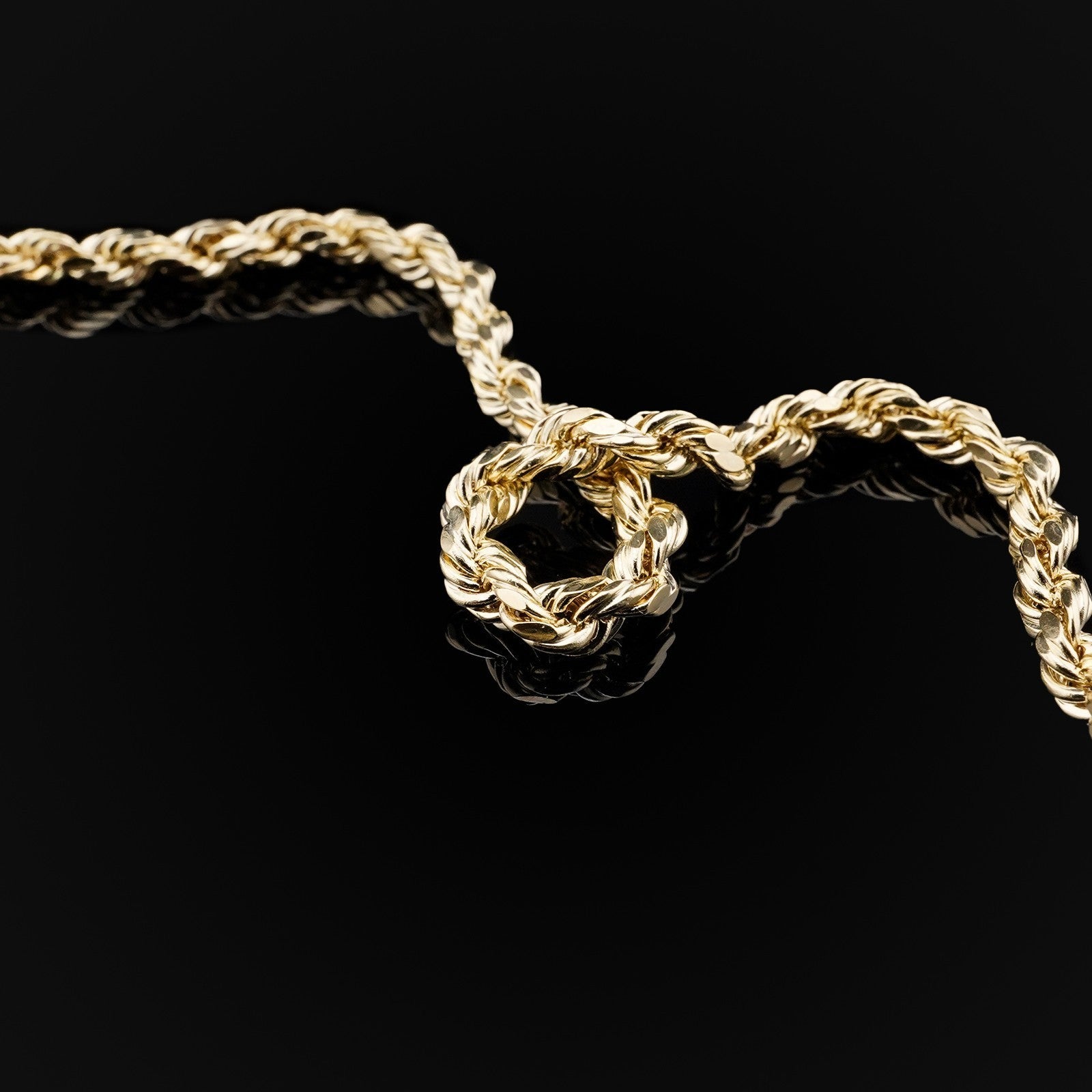 10KT Yellow Gold 4MM Rope Chain Men/Women Necklace 18 - 22 IN - Elite Jewelers - Necklaces & Chains