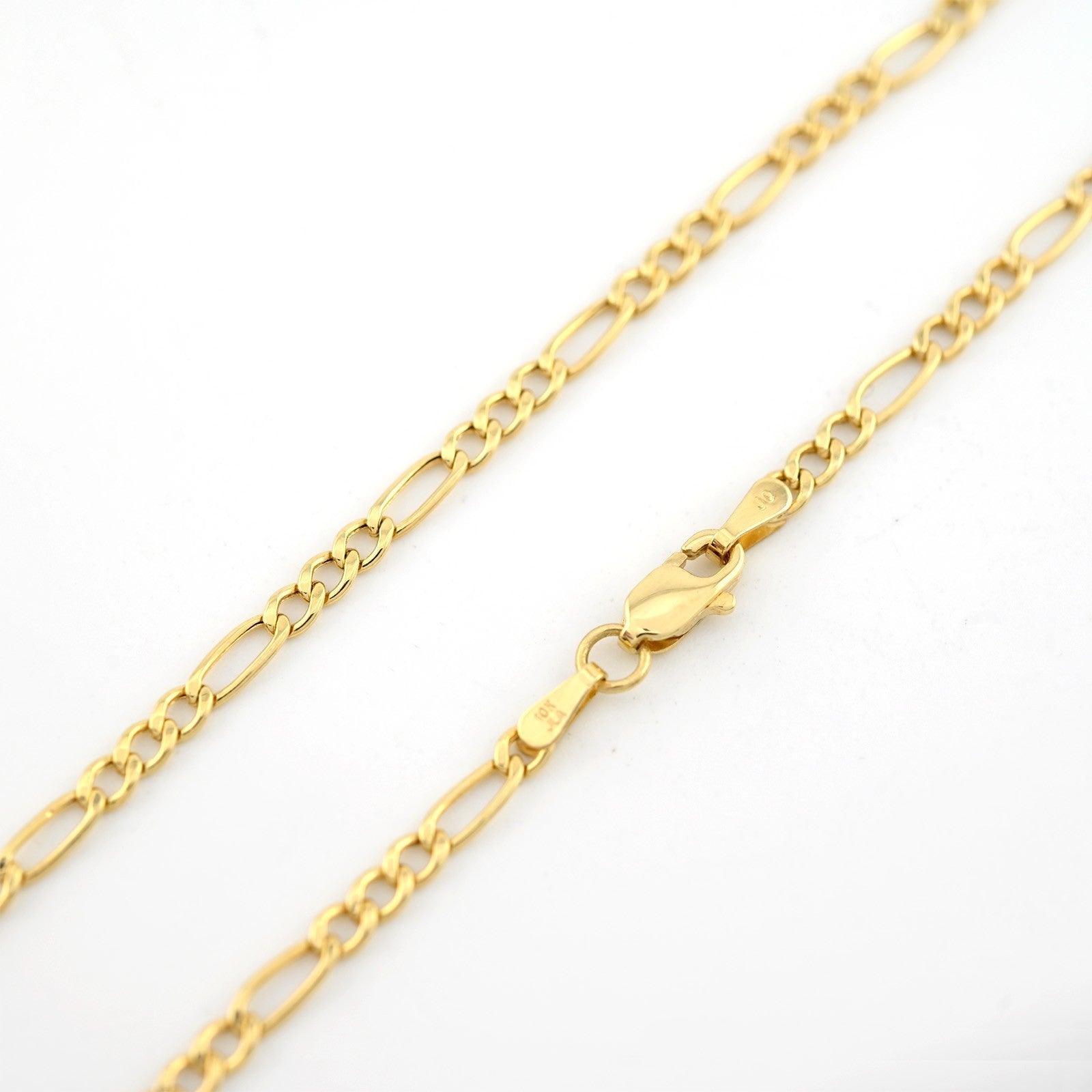 10kt Yellow Gold Figaro Link Bracelet 8'' Chain 2mm Women Men Necklace 1.2 g - Elite Jewelers - Bracelets