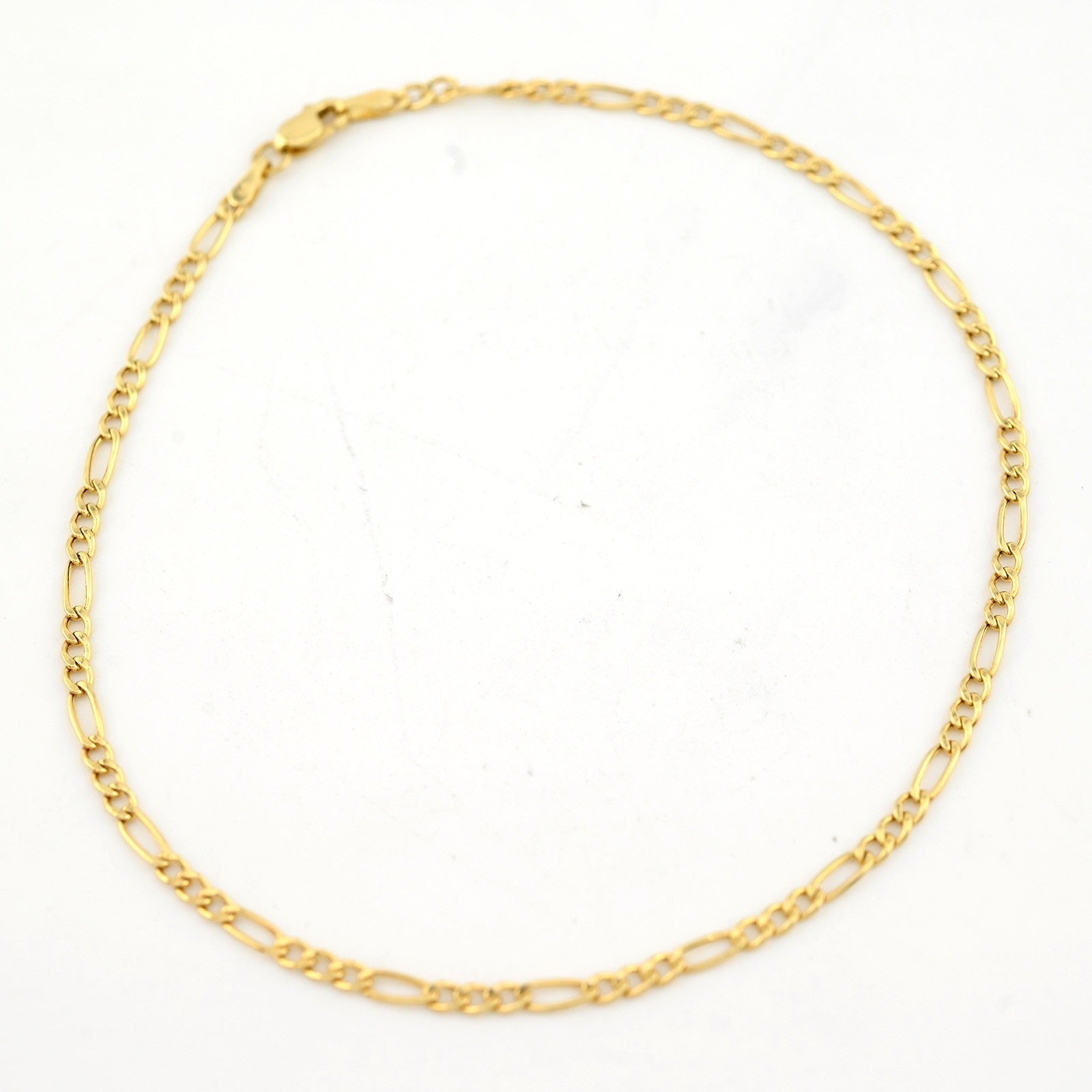 10kt Yellow Gold Figaro Link Bracelet 8'' Chain 2mm Women Men Necklace 1.2 g - Elite Jewelers - Bracelets