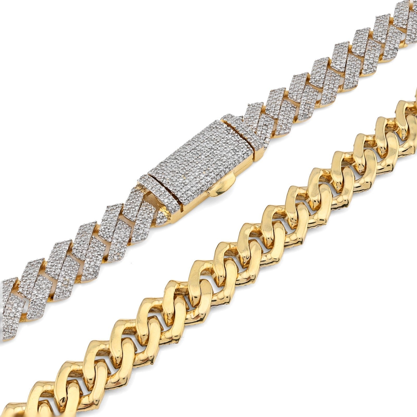 10MM 10k Yellow Gold 24In 10CTW Natural Diamond Cuban Chain Mens 86.1g Necklace - Elite Jewelers - Necklaces & Chains