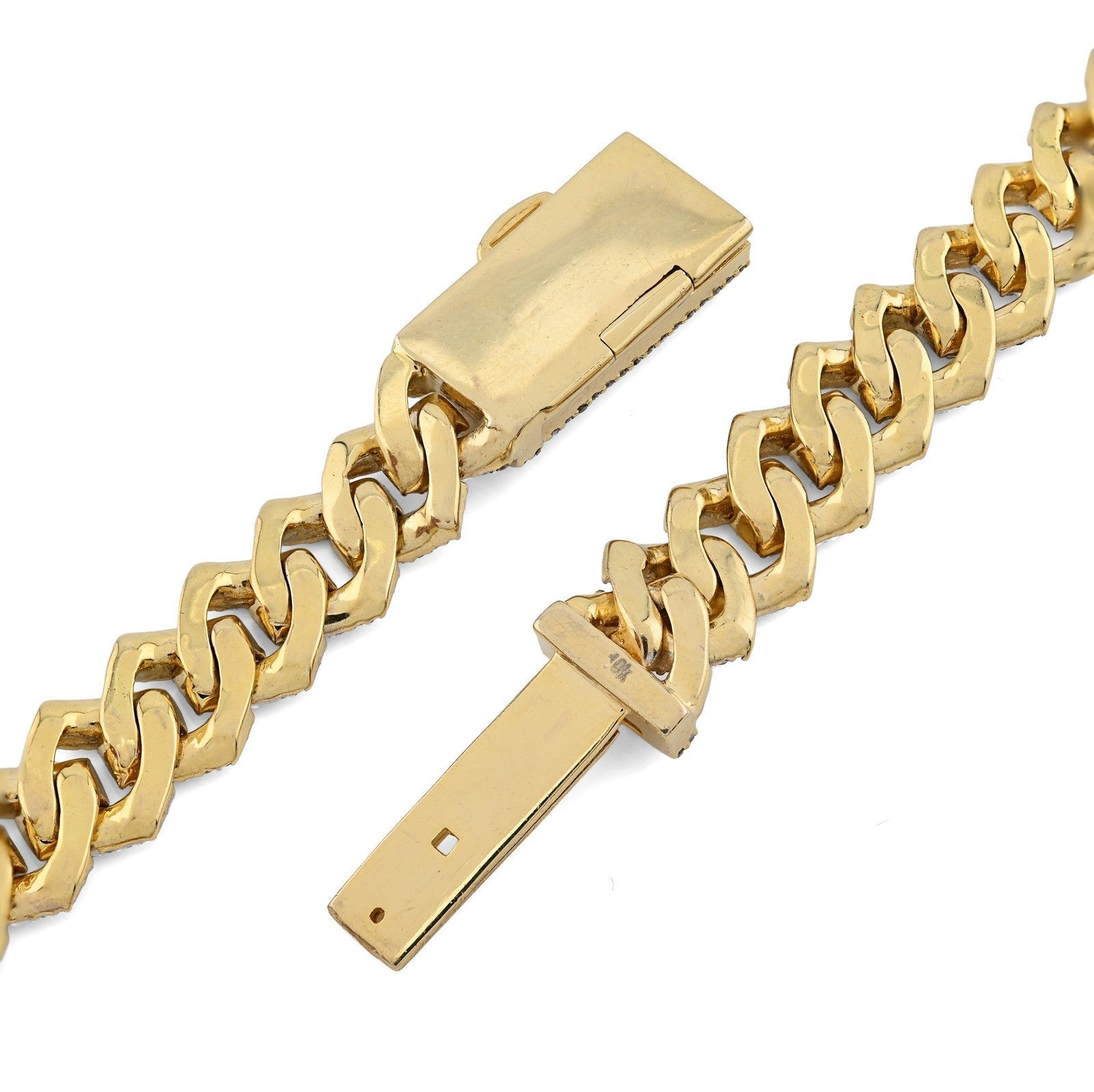 10MM 10k Yellow Gold 24In 10CTW Natural Diamond Cuban Chain Mens 86.1g Necklace - Elite Jewelers - Necklaces & Chains