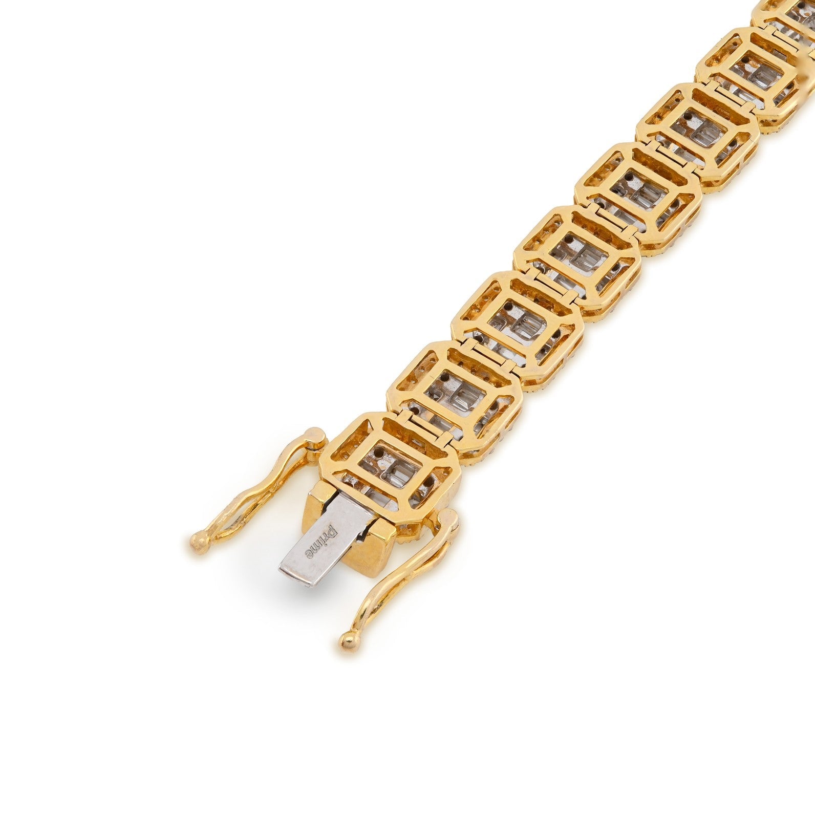 10MM 10k Yellow Gold 31.8gms 7.59CTW Pure Round/Baguette Diamond Tennis Bracelet - Elite Jewelers - Bracelets