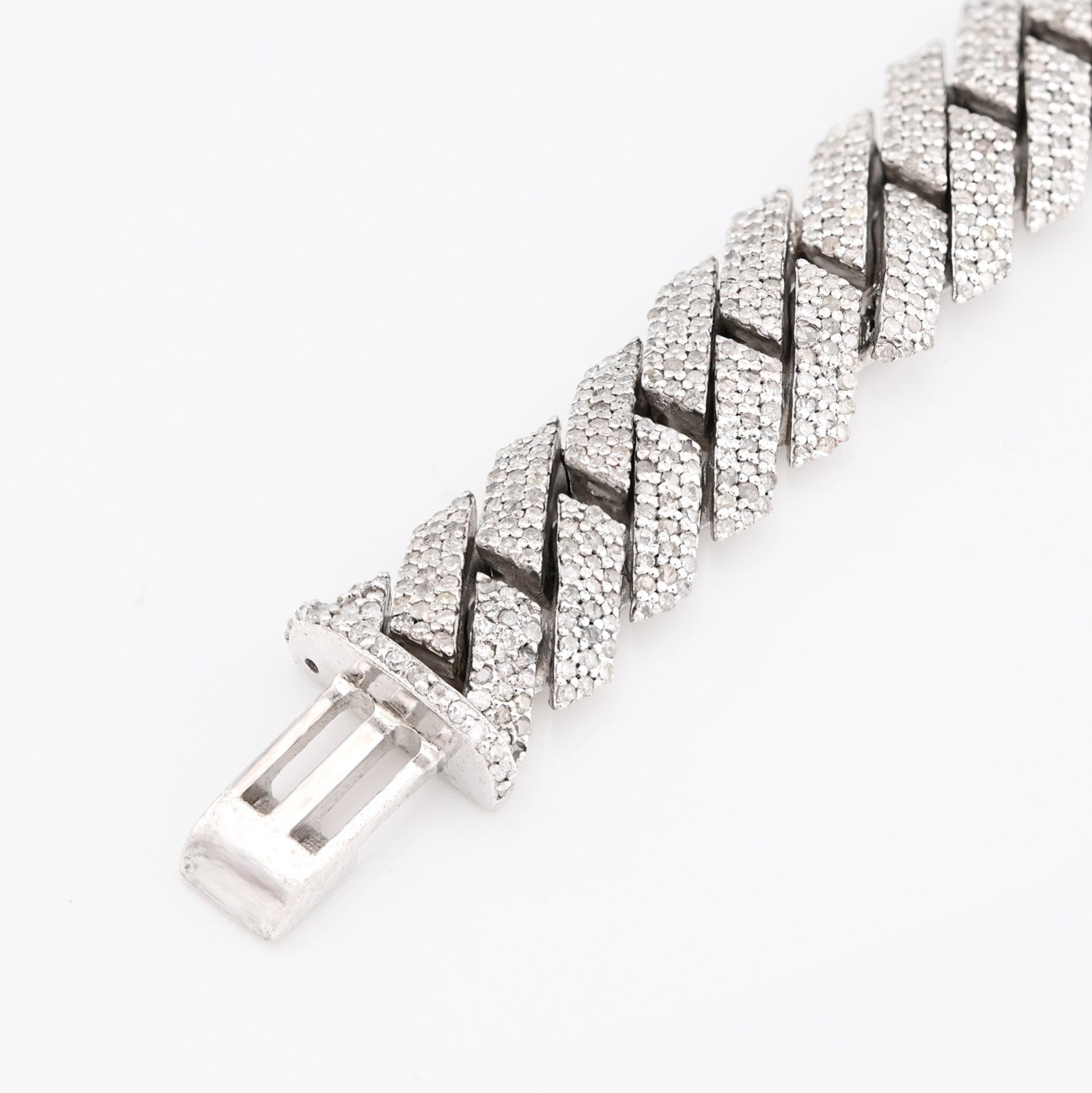 10MM 925 Sterling Silver 39.8gm 6.31CTW Natural Diamond Snake Cuban 8In Bracelet - Elite Jewelers - Bracelets