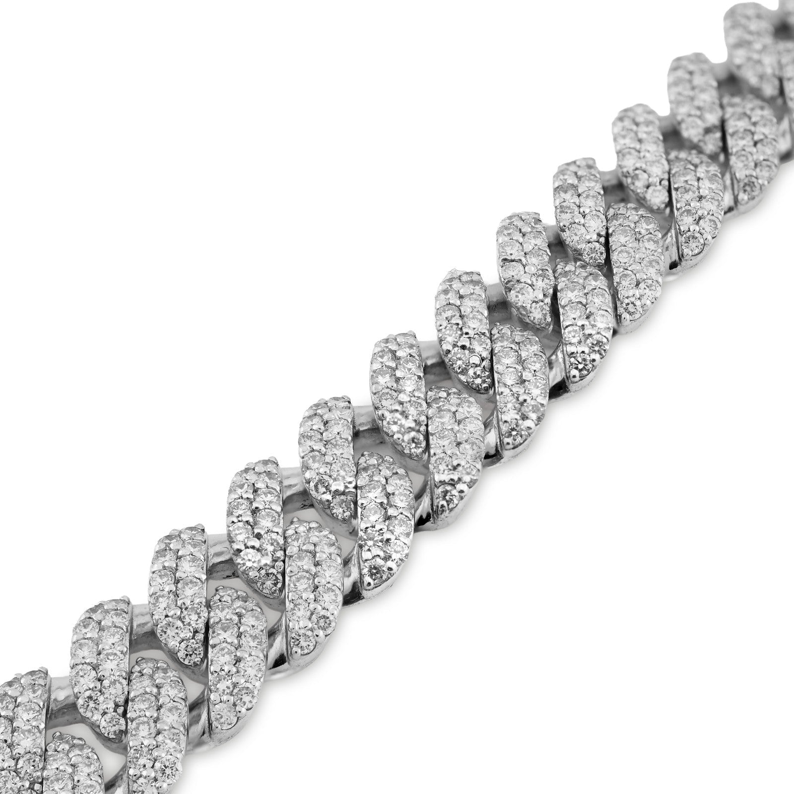 10MM 925 Sterling Silver 42.8gms 9.5CTW Lab Diamond Cuban Link Bracelet 8 Inches - Elite Jewelers - Bracelets