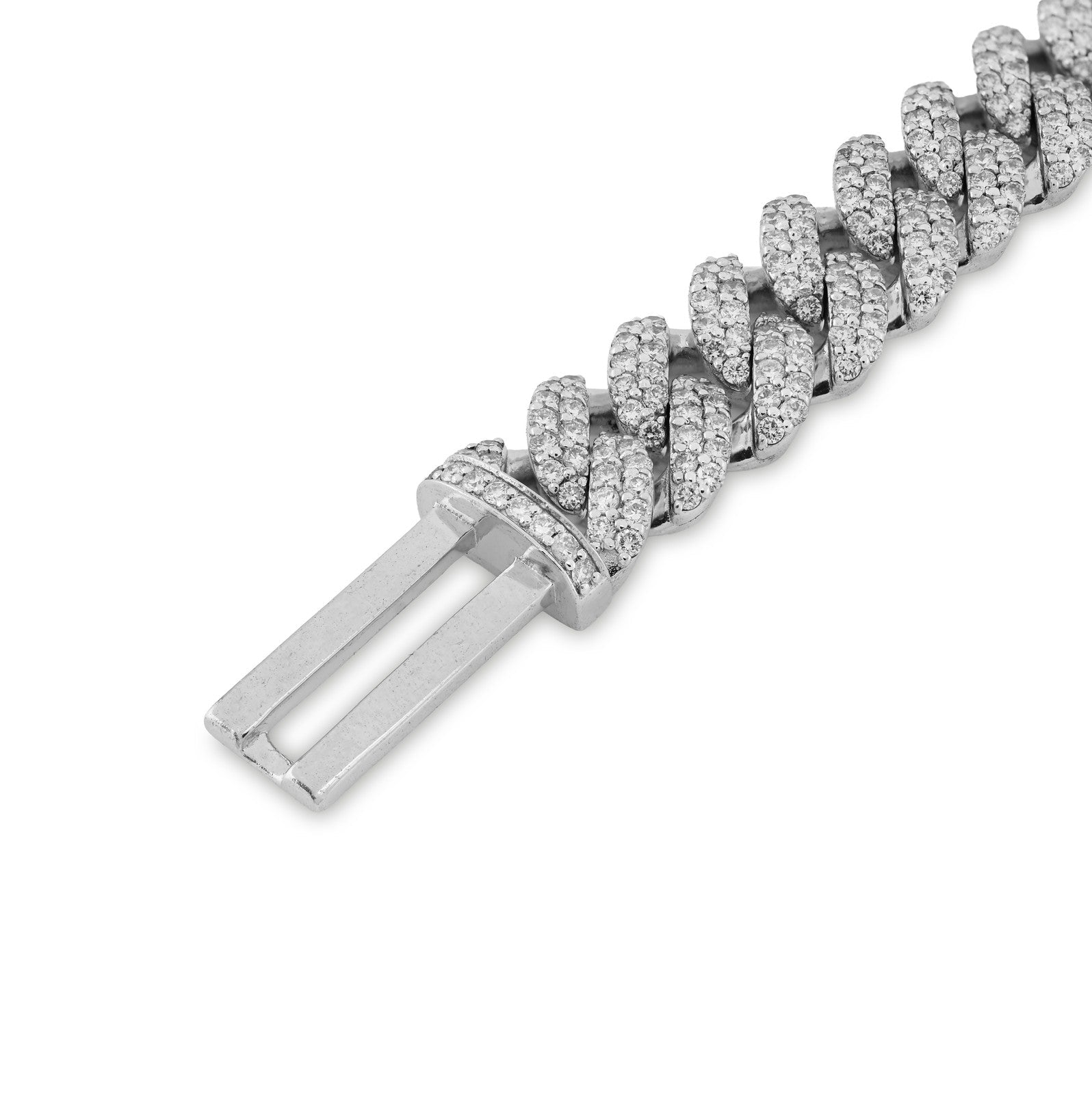 10MM 925 Sterling Silver 42.8gms 9.5CTW Lab Diamond Cuban Link Bracelet 8 Inches - Elite Jewelers - Bracelets