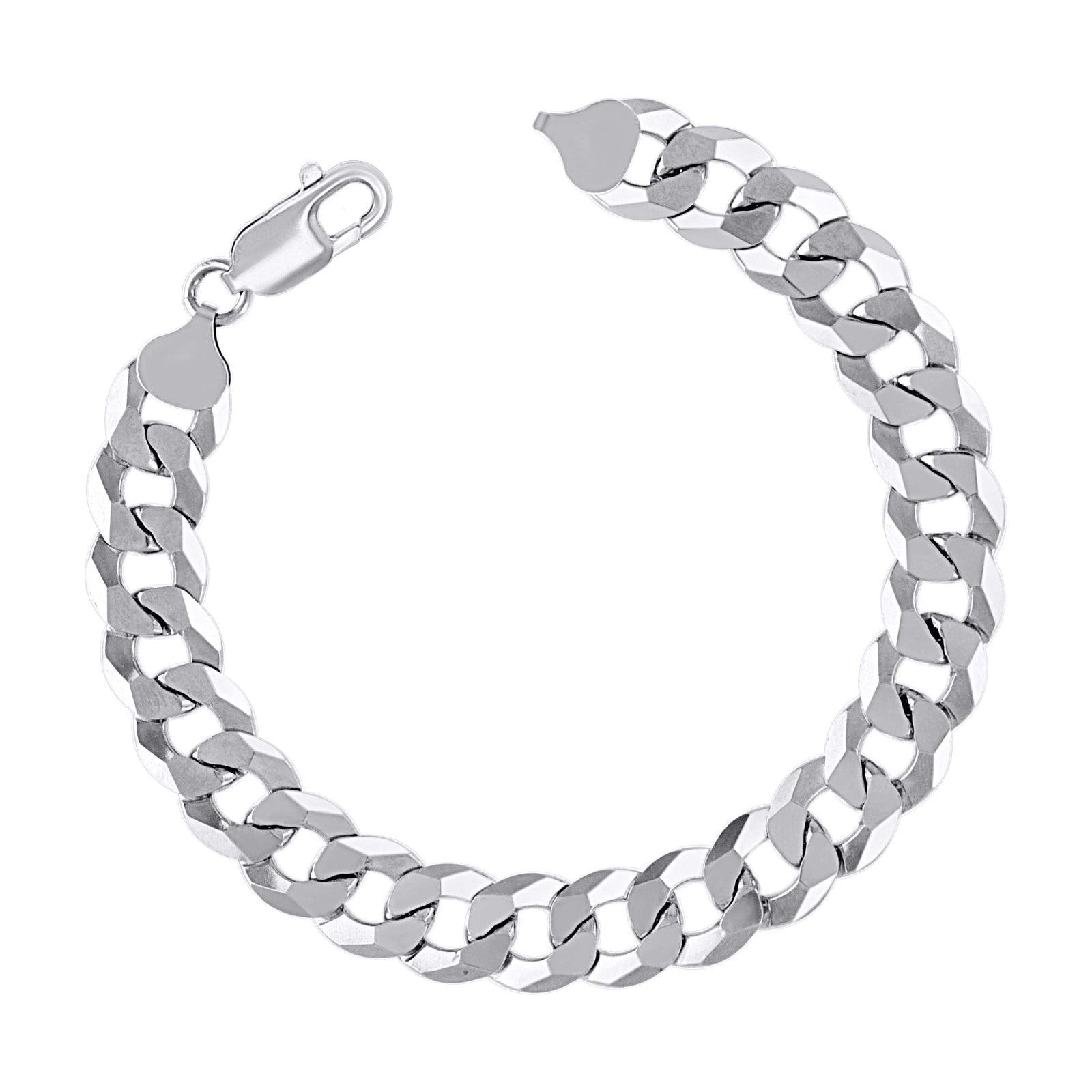 10MM 925 Sterling Silver Rhodium 19.5g Solid Super Flat Cuban 8 Inch Bracelet - Elite Jewelers - Bracelets