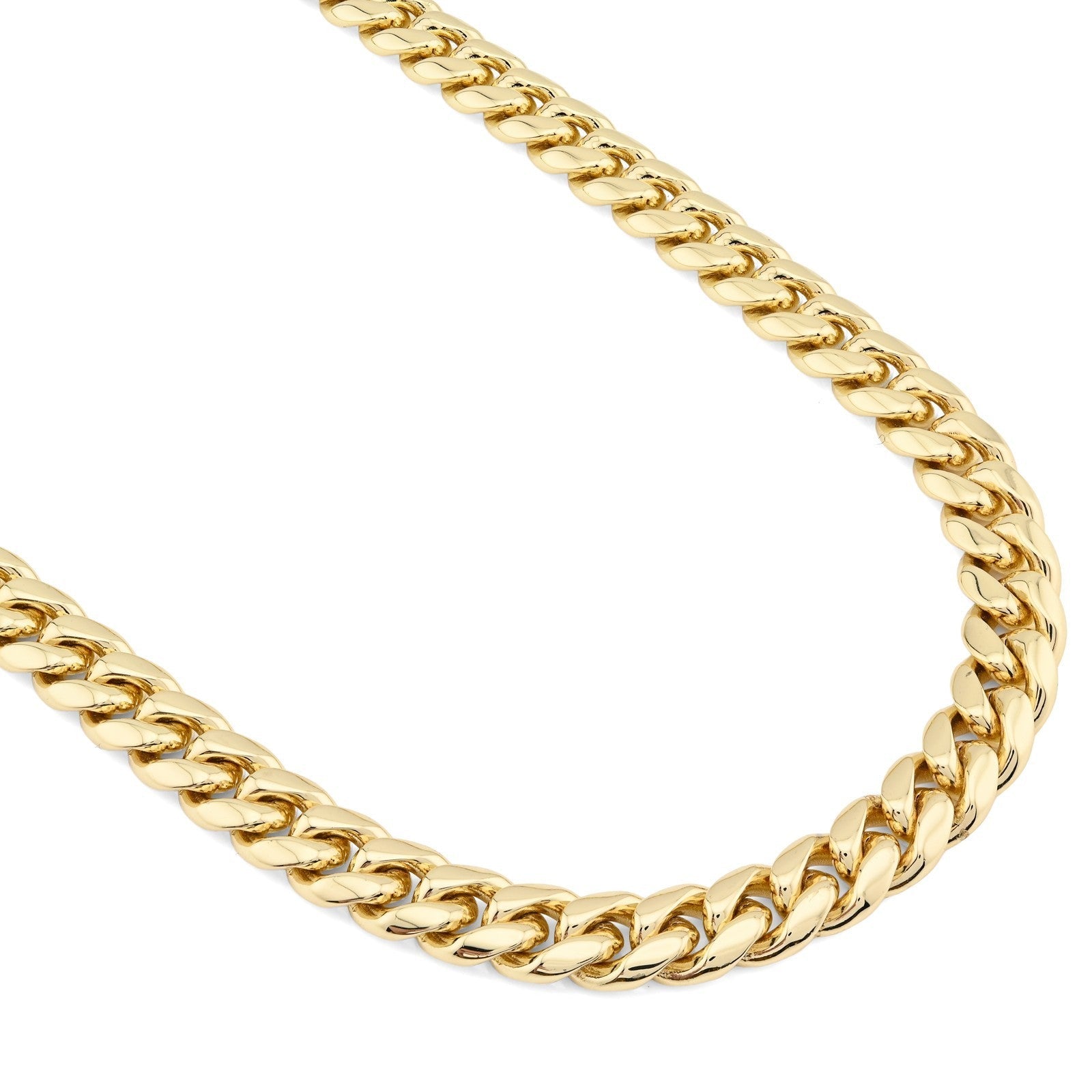 10MM Stainless Steel 14K Gold Plated 20 Inch Cuban Link Chain 104.4gms Mens Necklace - Elite Jewelers - Necklaces & Chains