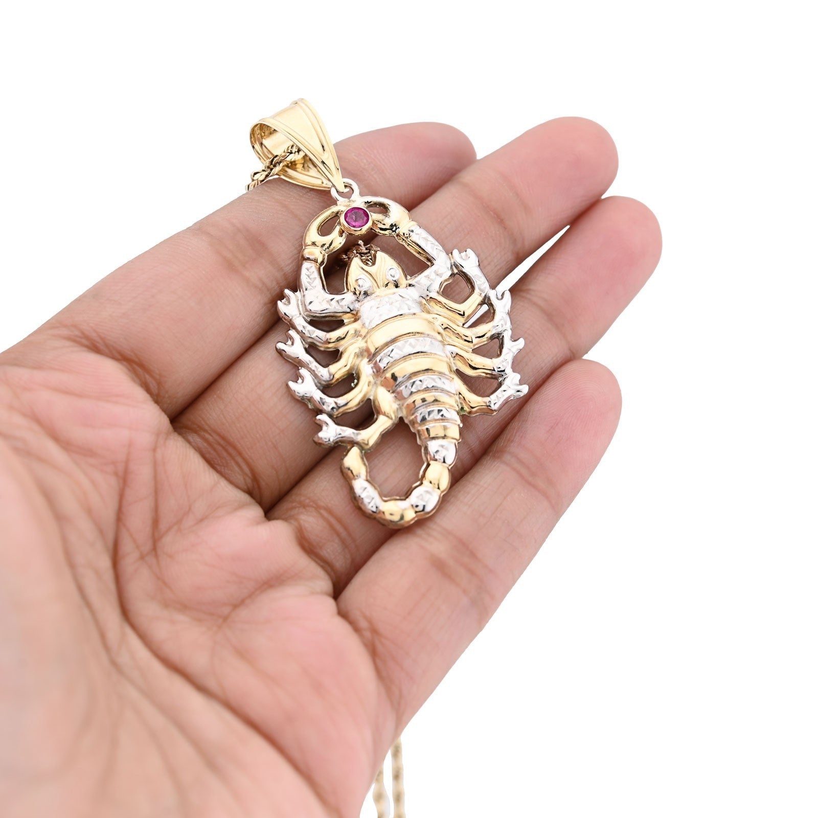 1/10th 10k Gold Bonded 925 2 - Tone Scorpio Zodiac Pendant 4.9gm Animal Mens Charm - Elite Jewelers - Charms & Pendants