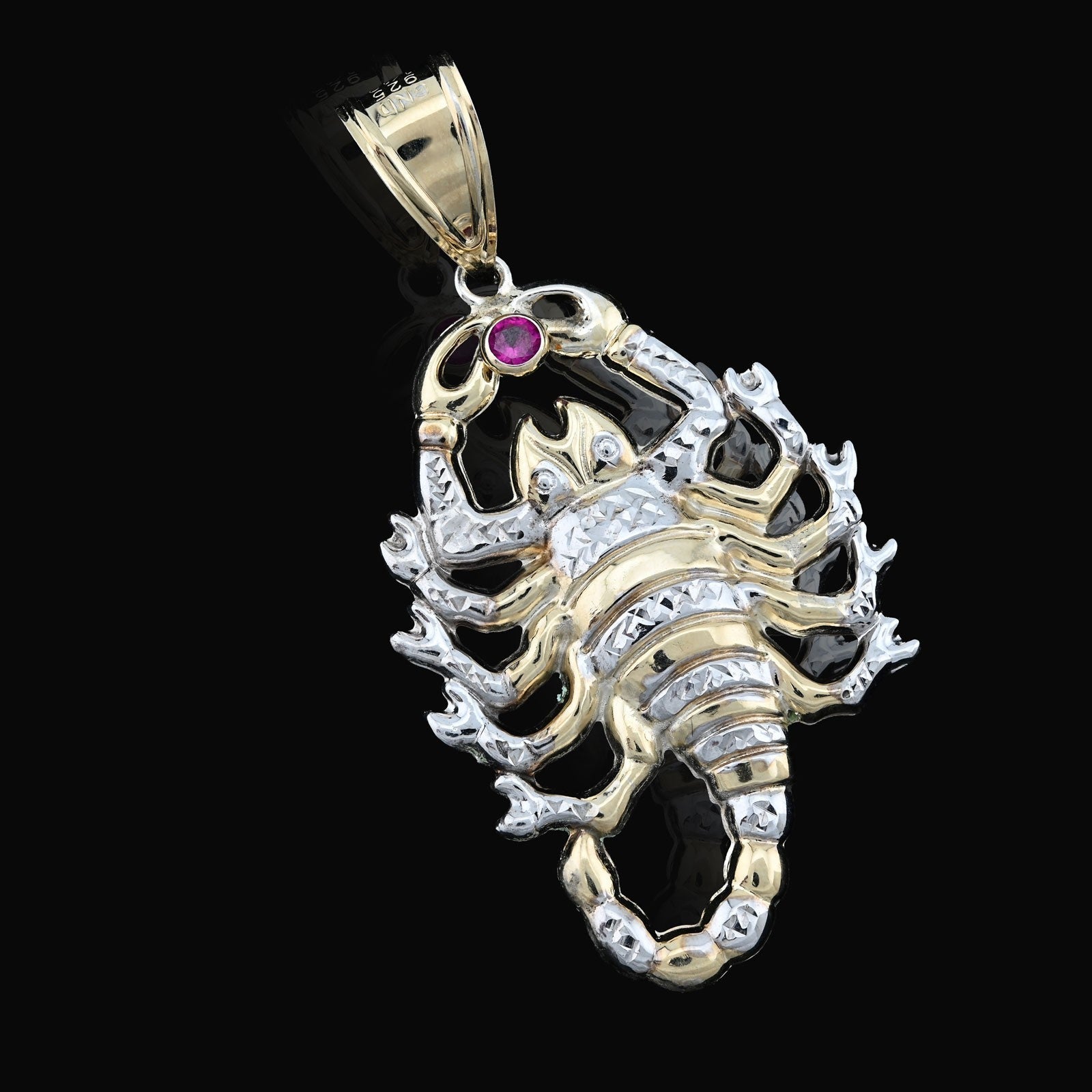 1/10th 10k Gold Bonded 925 2 - Tone Scorpio Zodiac Pendant 4.9gm Animal Mens Charm - Elite Jewelers - Charms & Pendants