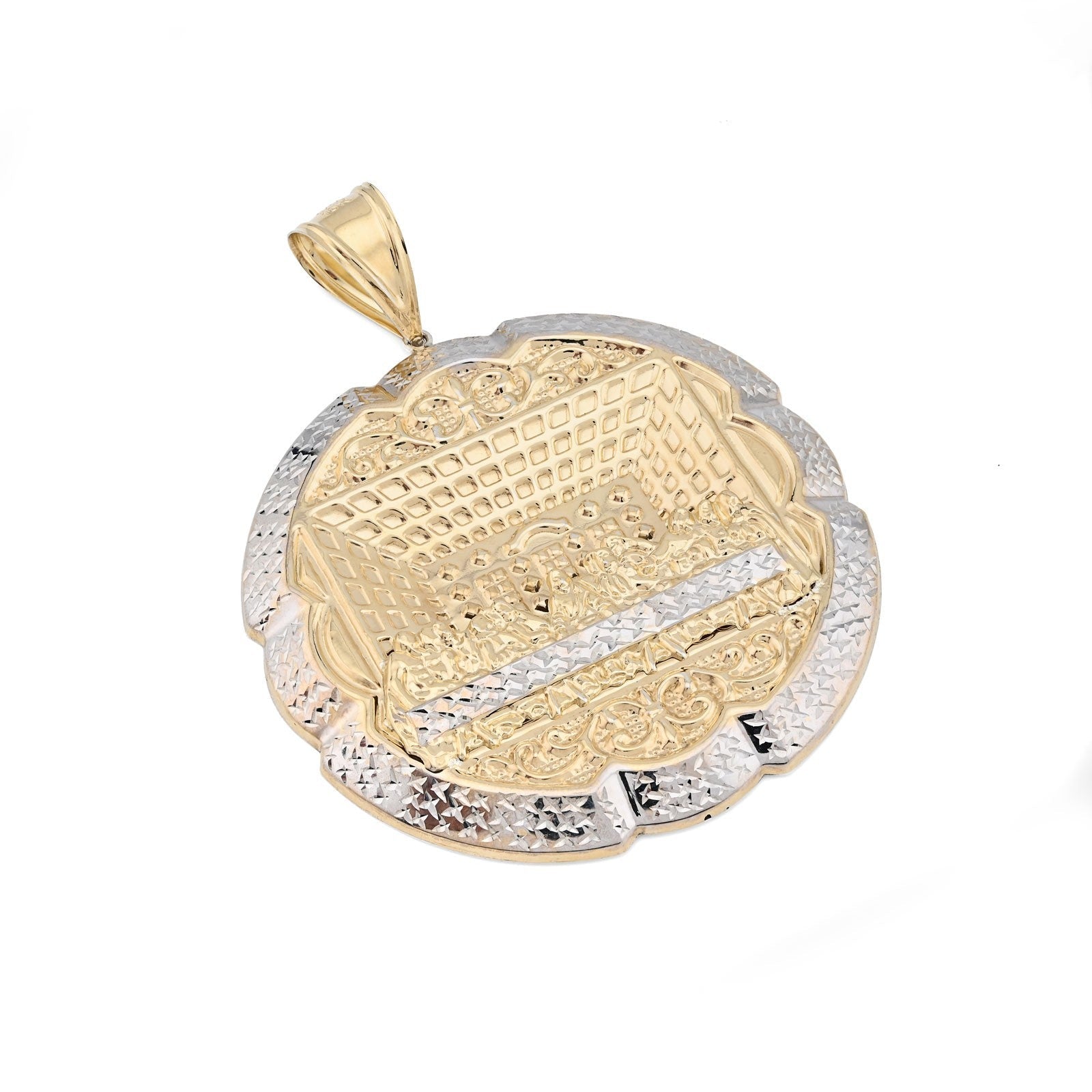 1/10th 10k Gold Bonded 925 Big Last Supper Pendant 20gms Mens Two Tone Charm - Elite Jewelers - Charms & Pendants