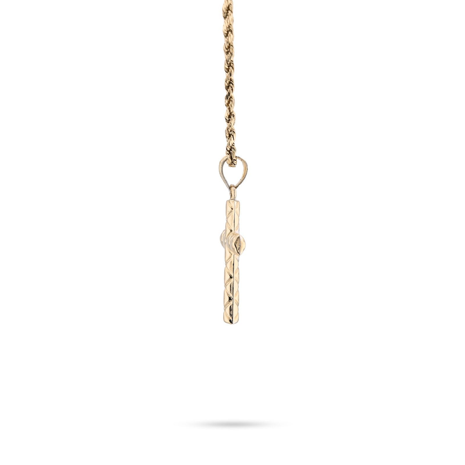 1/10th 10k Gold Bonded 925 Diamond Cut Tube Cross Pendant Two Tone 1.1g Charm - Elite Jewelers - Charms & Pendants